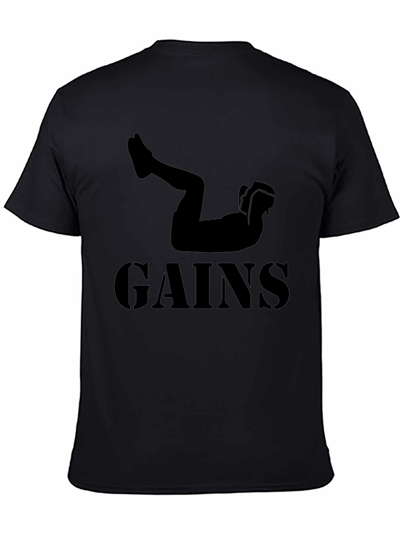 Gains Workout T-Shirt - Black Fitness Tee