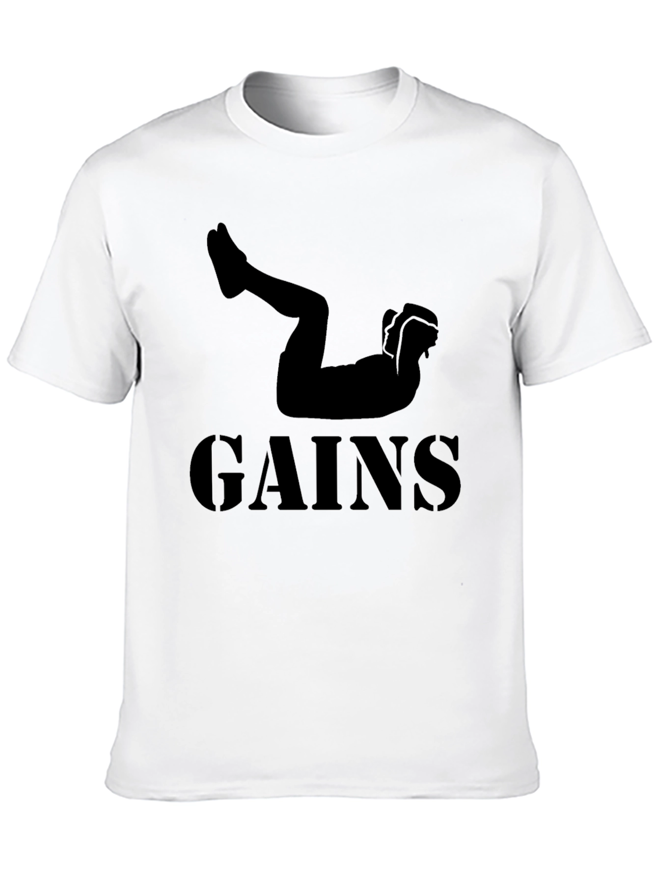 Gains Workout T-Shirt - Black Fitness Tee