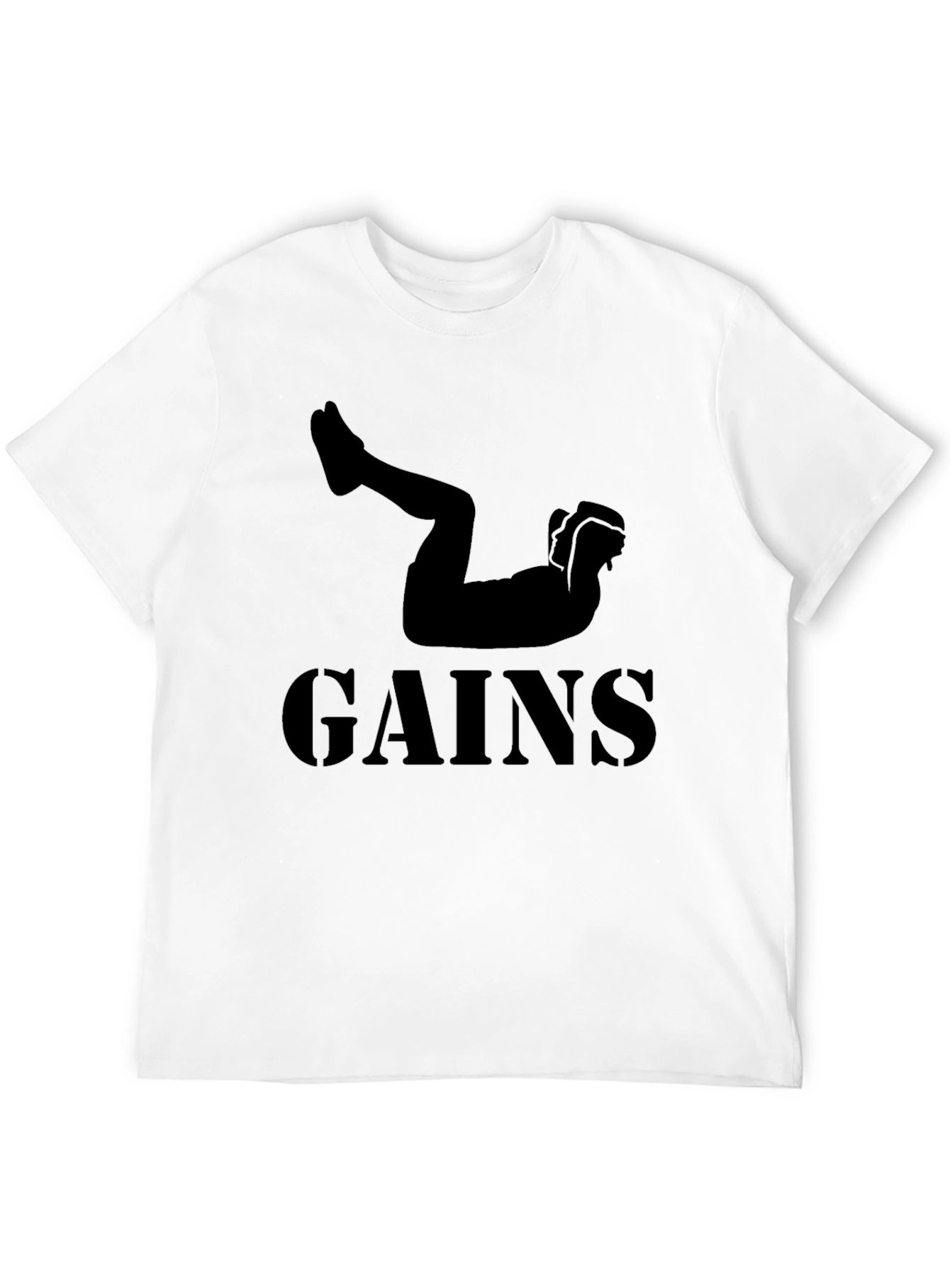 Gains Workout T-Shirt - Black Fitness Tee