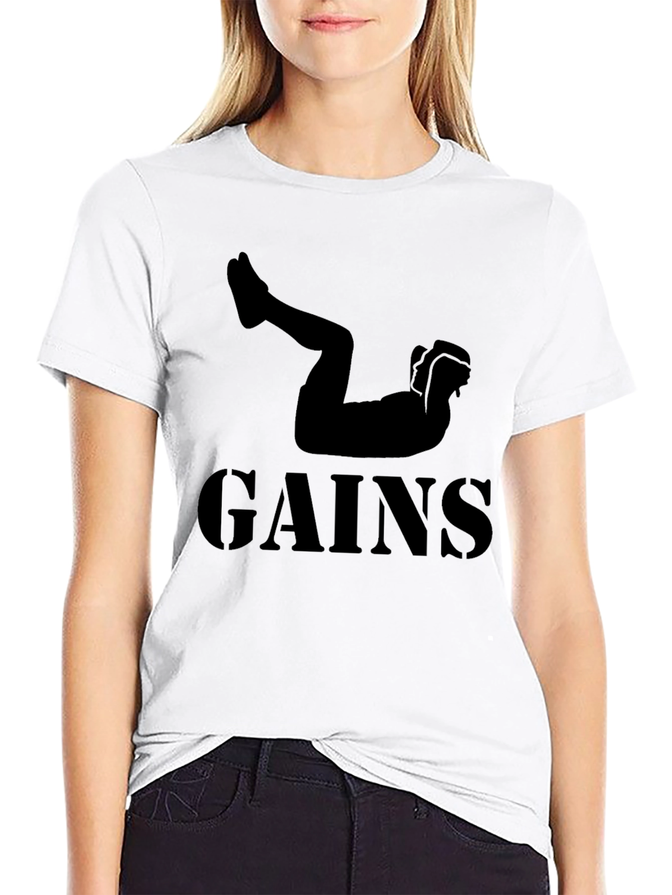 Gains Workout T-Shirt - Black Fitness Tee