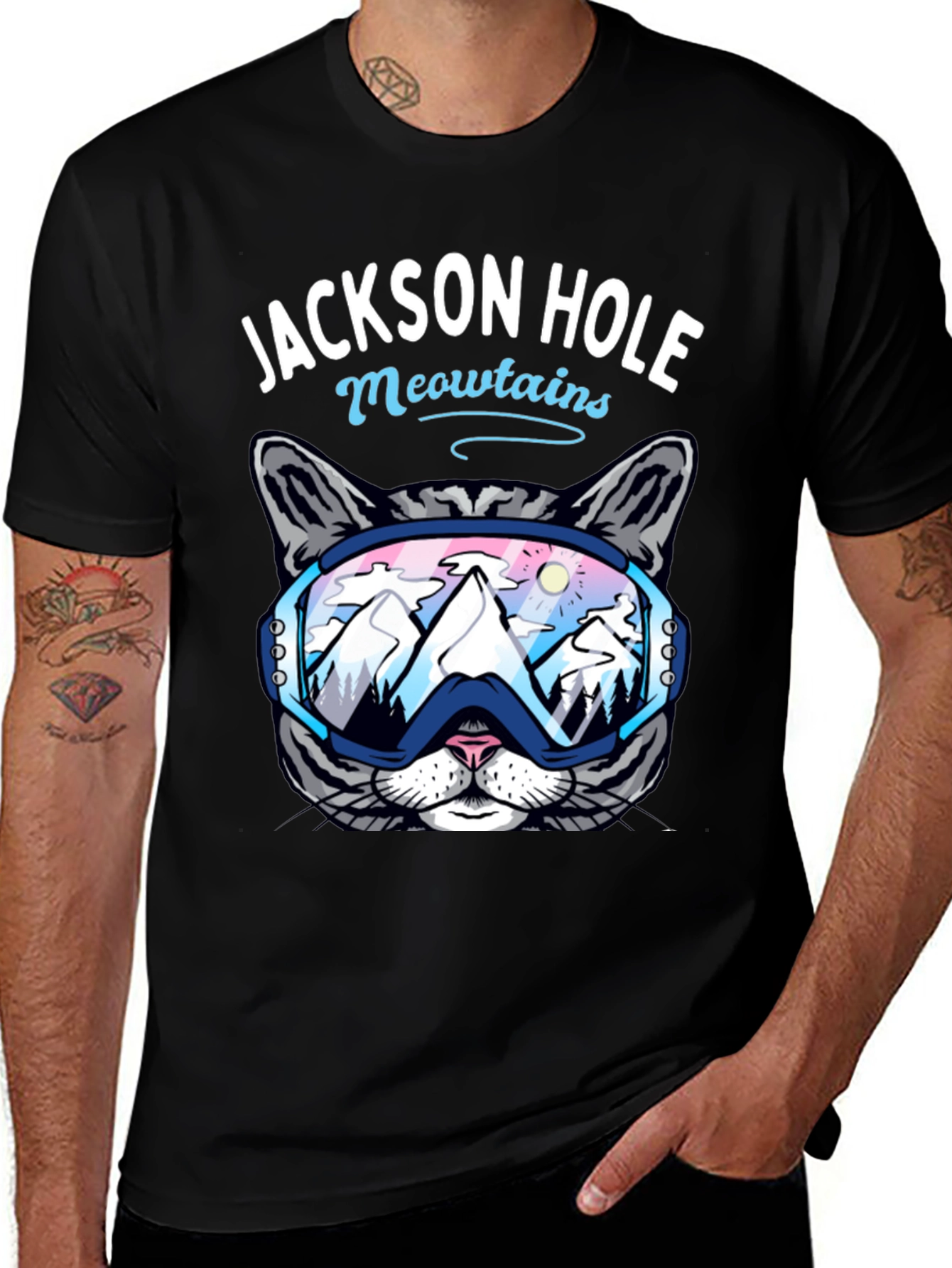 Jackson Hole Meowtains Cat Ski T-Shirt