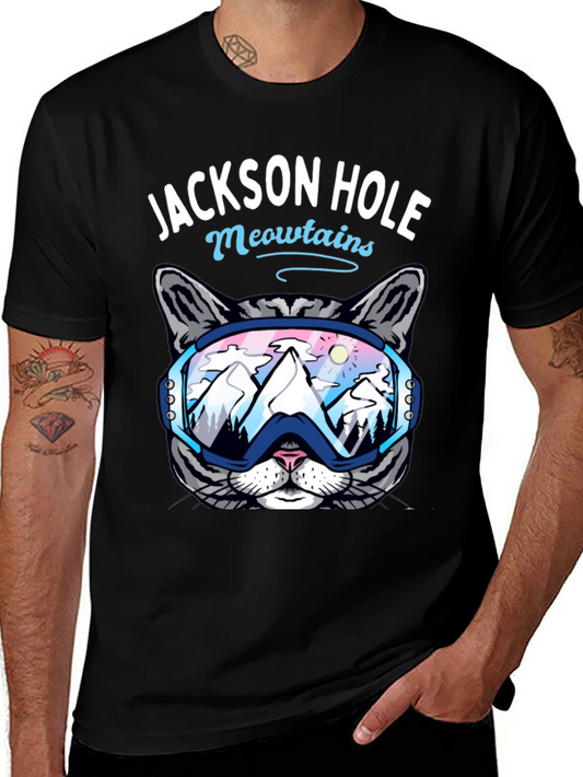 Jackson Hole Meowtains Cat Ski T-Shirt