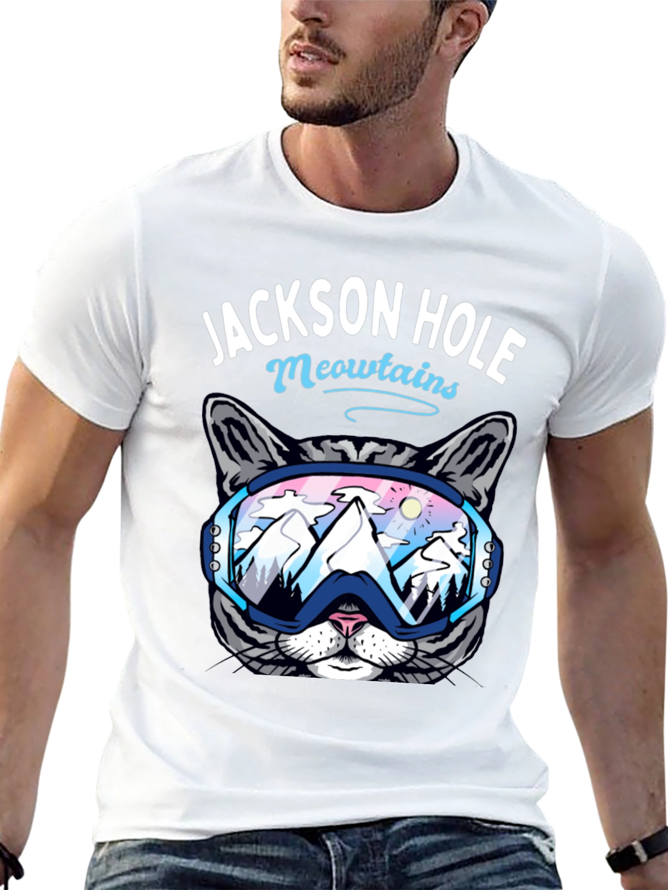 Jackson Hole Meowtains Cat Ski T-Shirt
