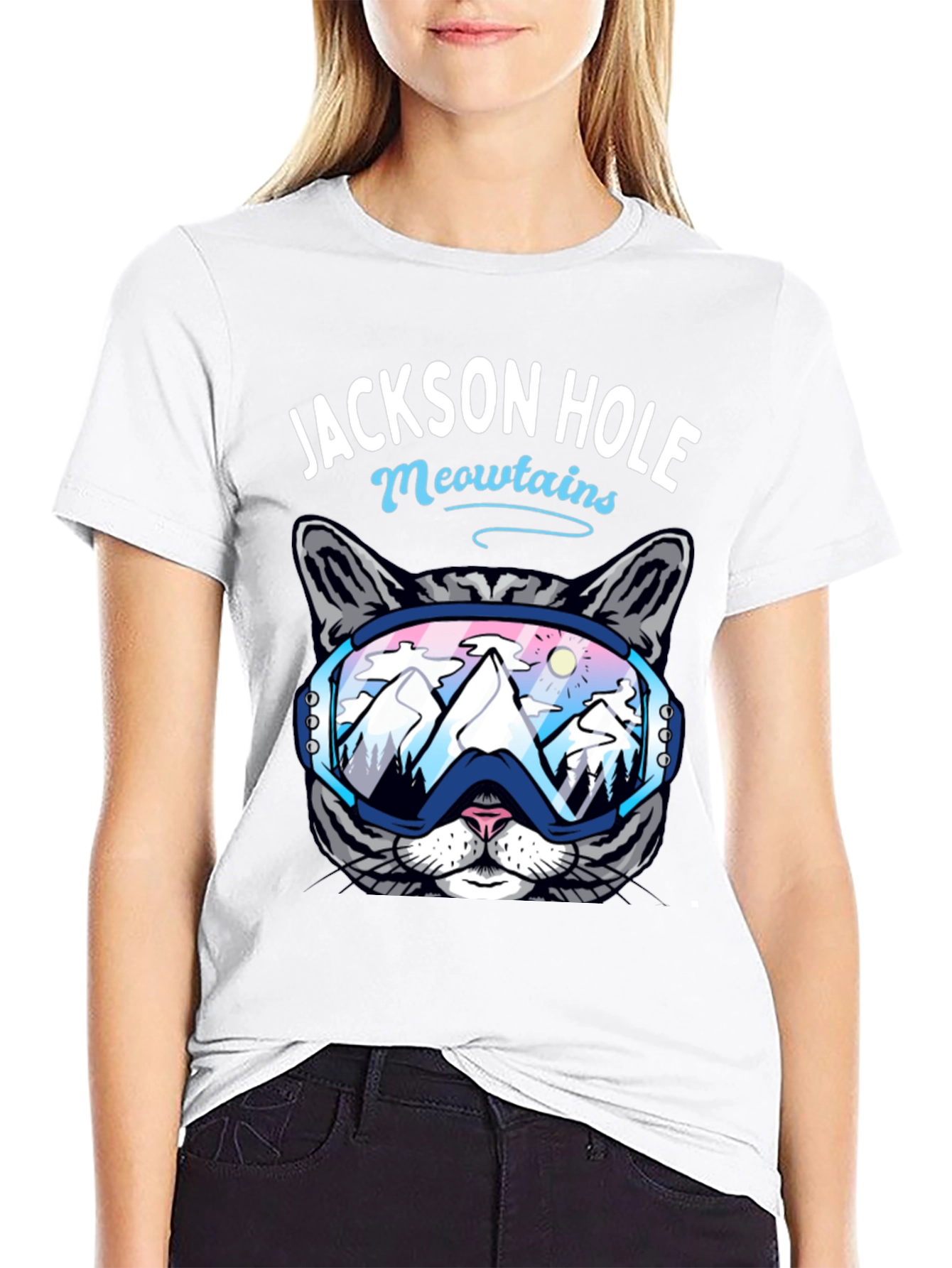 Jackson Hole Meowtains Cat Ski T-Shirt