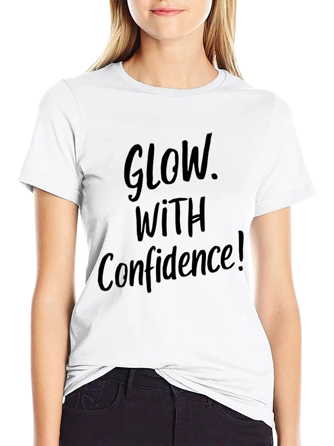 Glow With Confidence Black T-Shirt