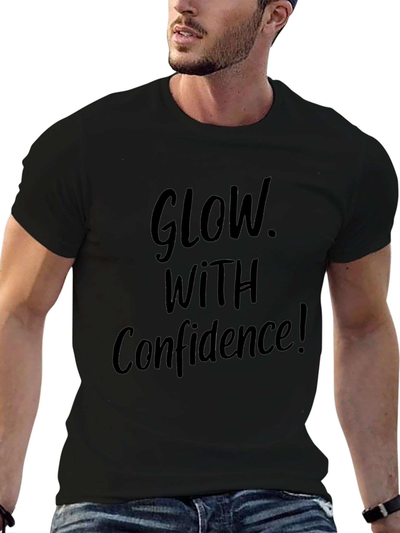 Glow With Confidence Black T-Shirt
