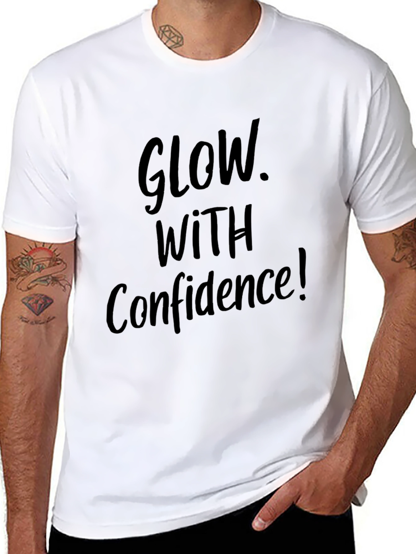 Glow With Confidence Black T-Shirt