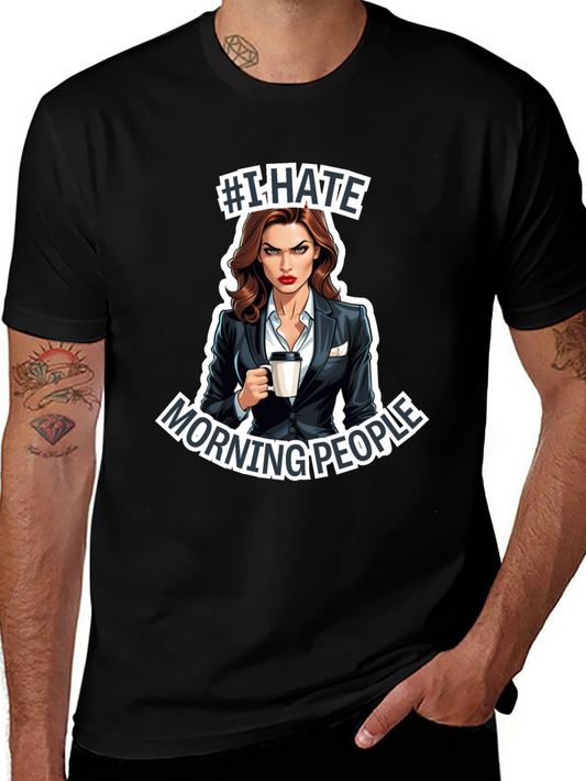 #I Hate Morning People Graphic Tee - Unisex Black T-Shirt