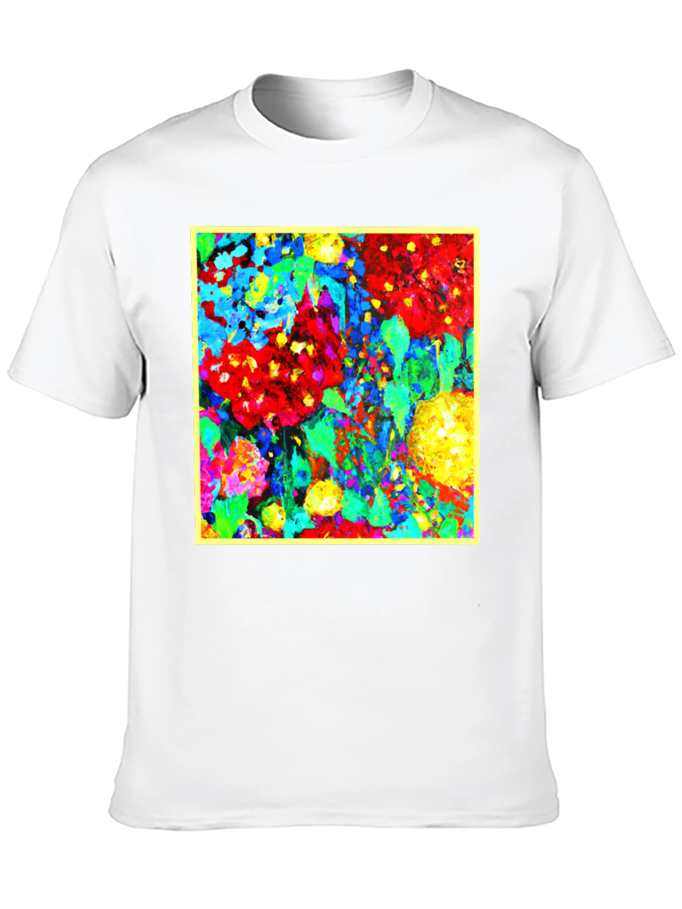 Bold Abstract Floral Art Black T-Shirt