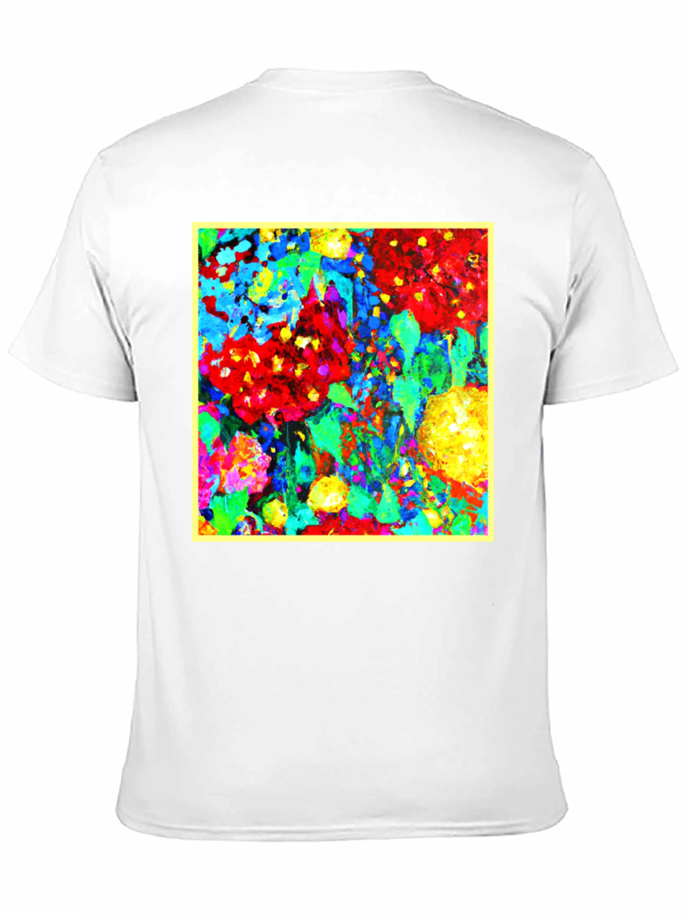 Bold Abstract Floral Art Black T-Shirt