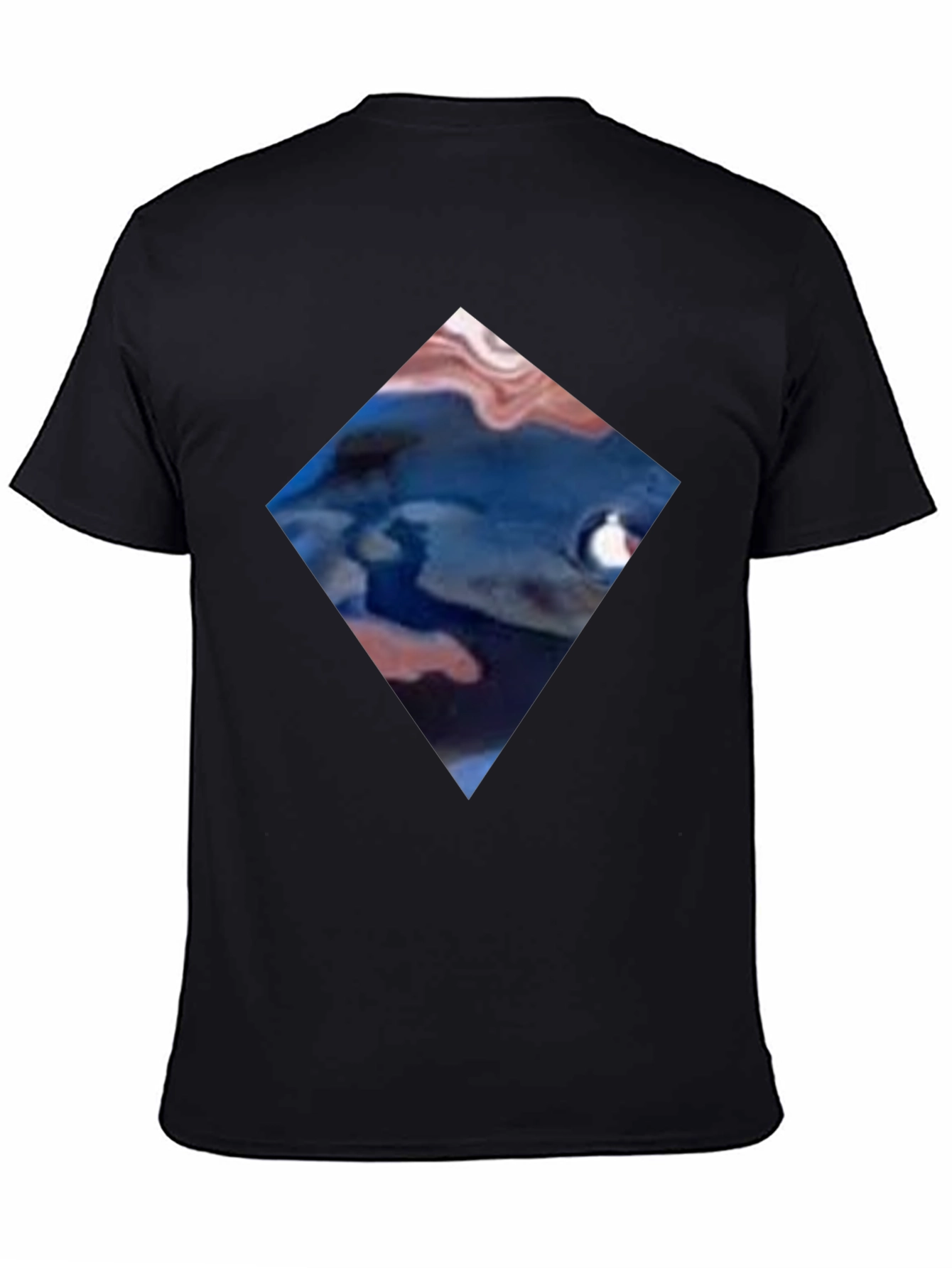 Abstract Diamond Graphic Black T-Shirt