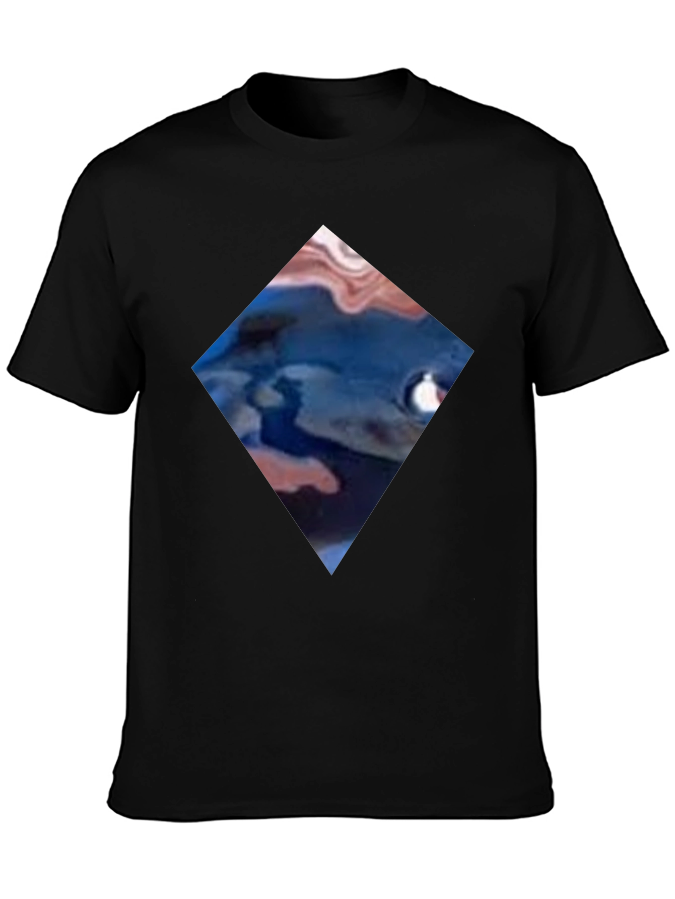 Abstract Diamond Graphic Black T-Shirt