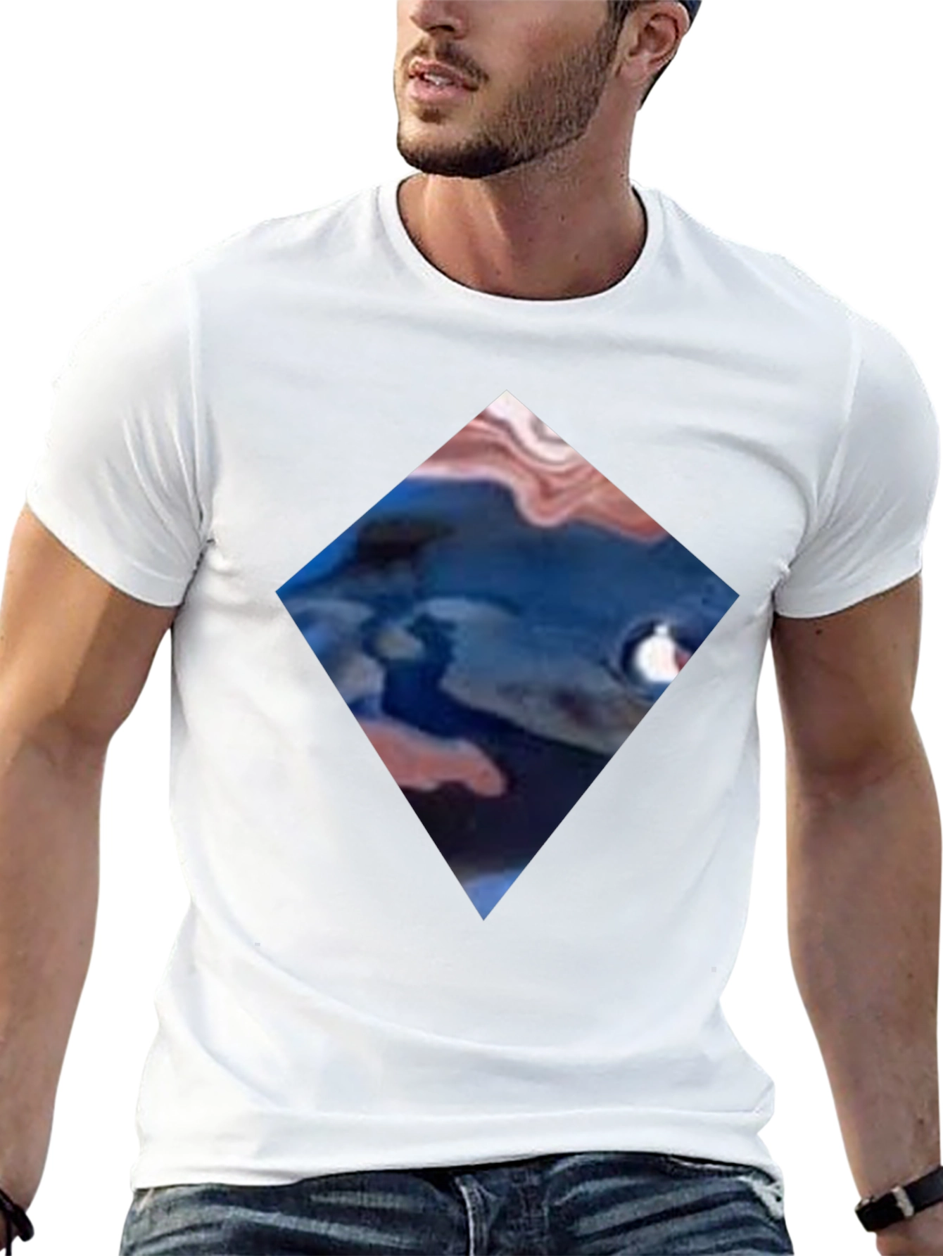 Abstract Diamond Graphic Black T-Shirt