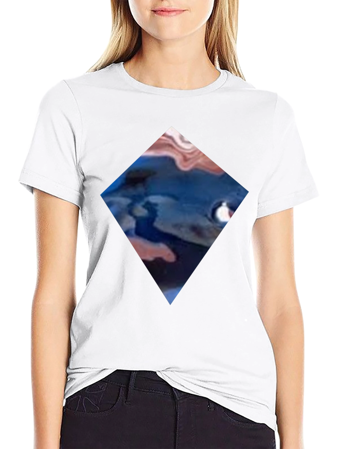 Abstract Diamond Graphic Black T-Shirt