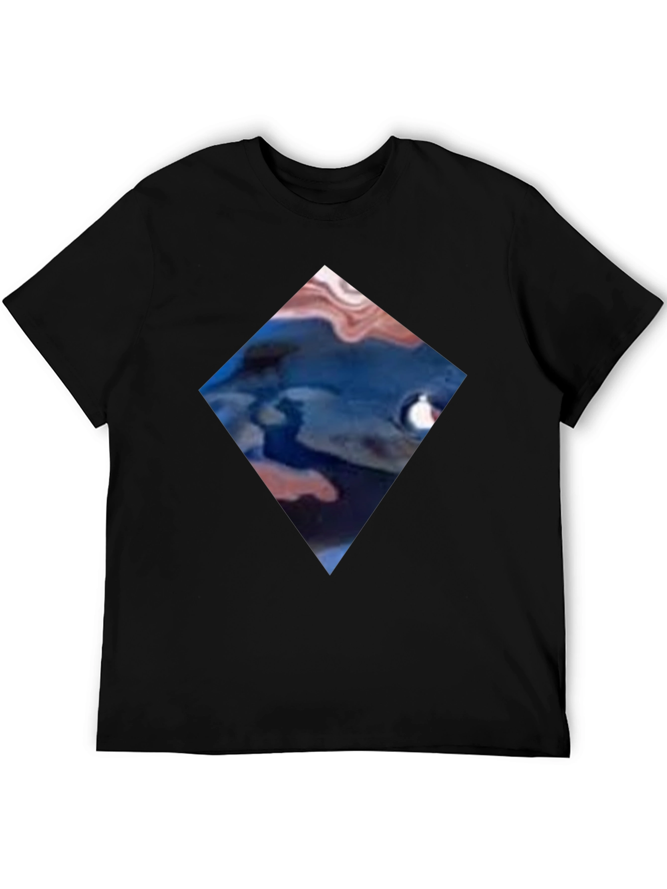 Abstract Diamond Graphic Black T-Shirt
