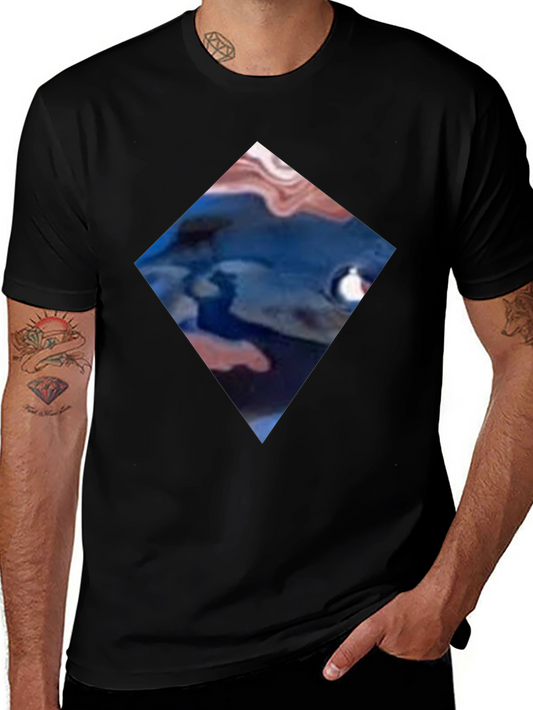 Abstract Diamond Graphic Black T-Shirt