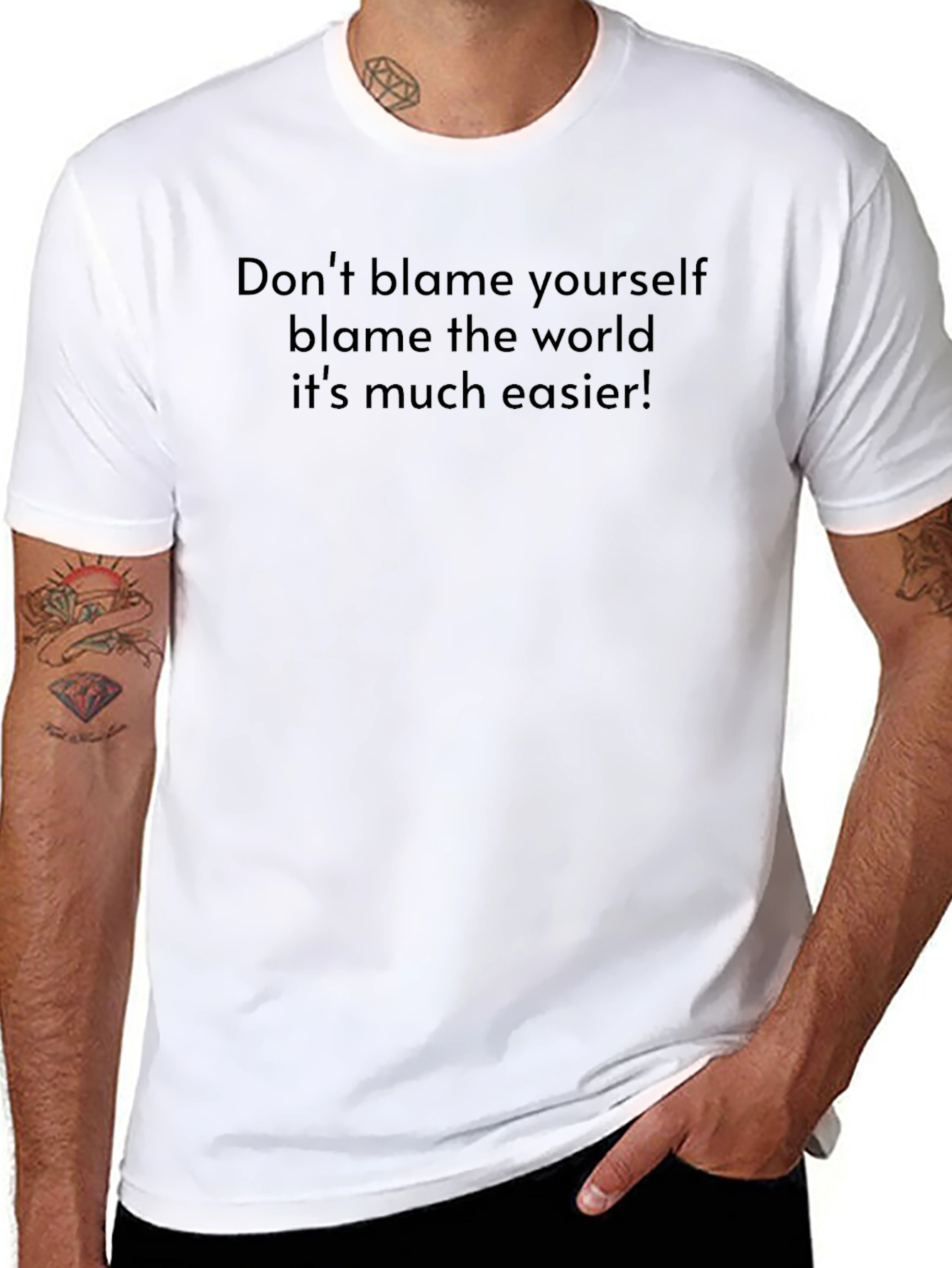 Blame the World Black Humor T-Shirt