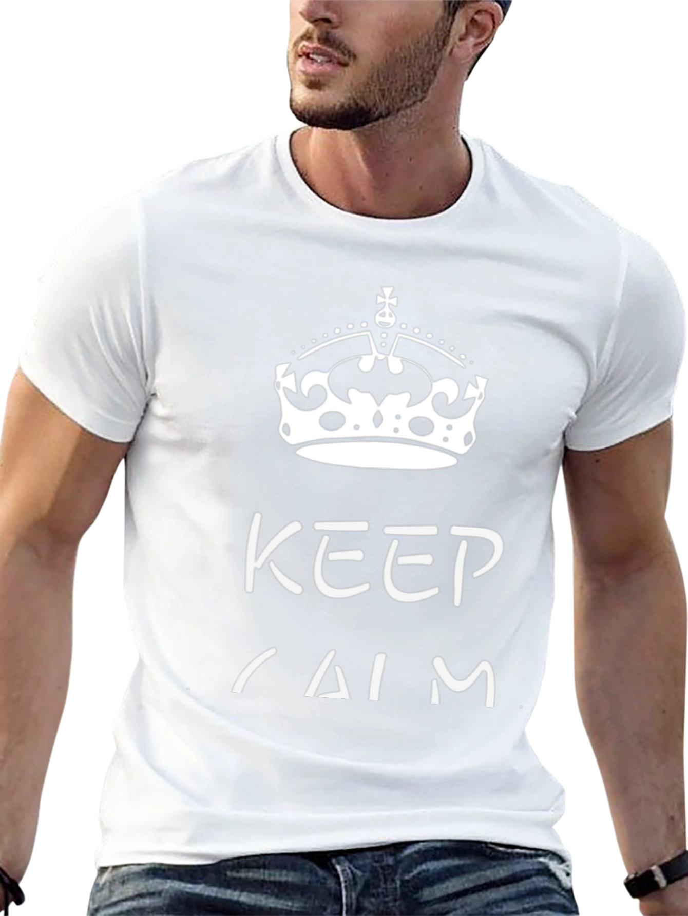 Keep Calm Graphic Tee - Black Cotton