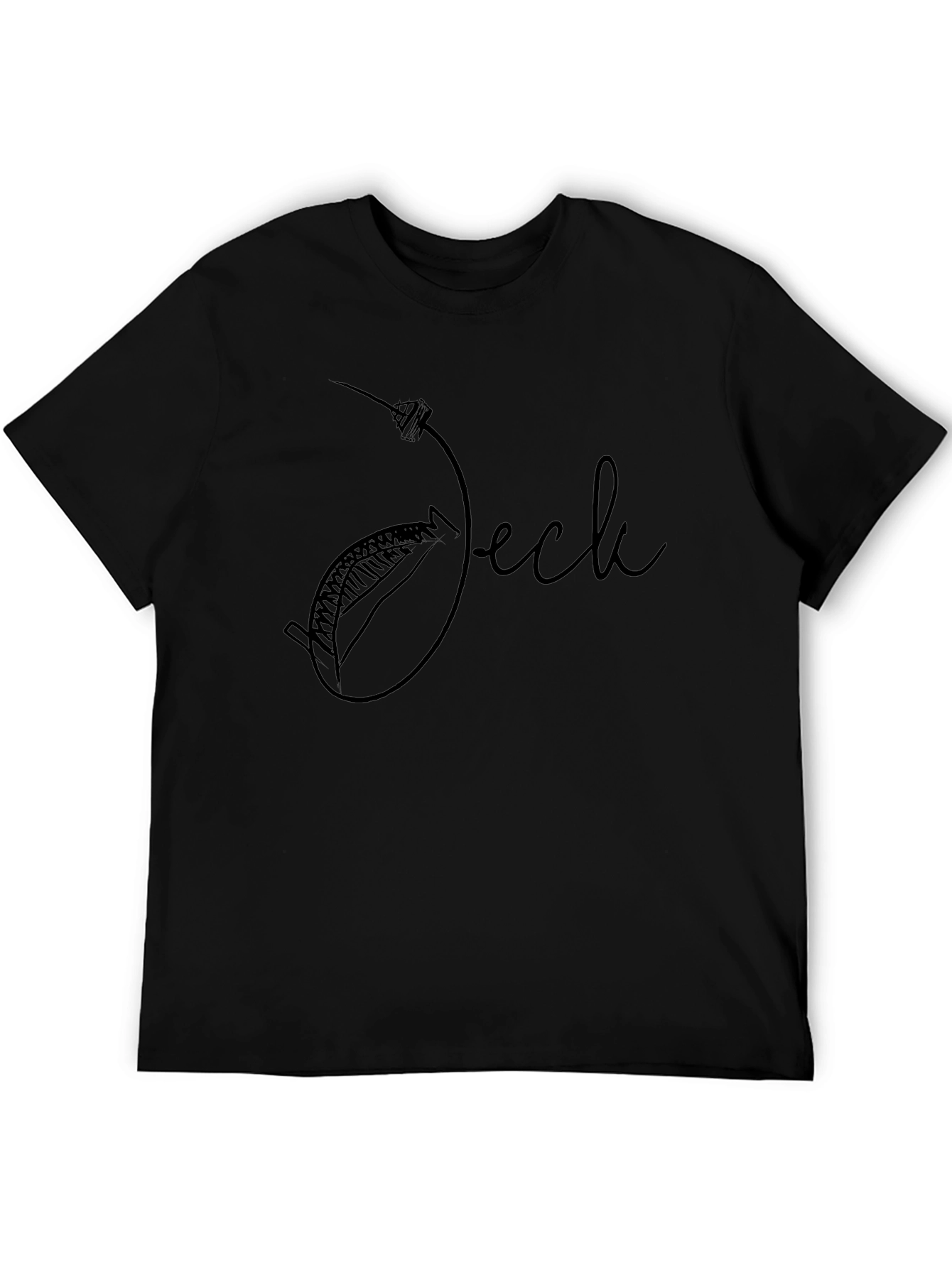 Whimsical Black Graphic Tee - Jock Design