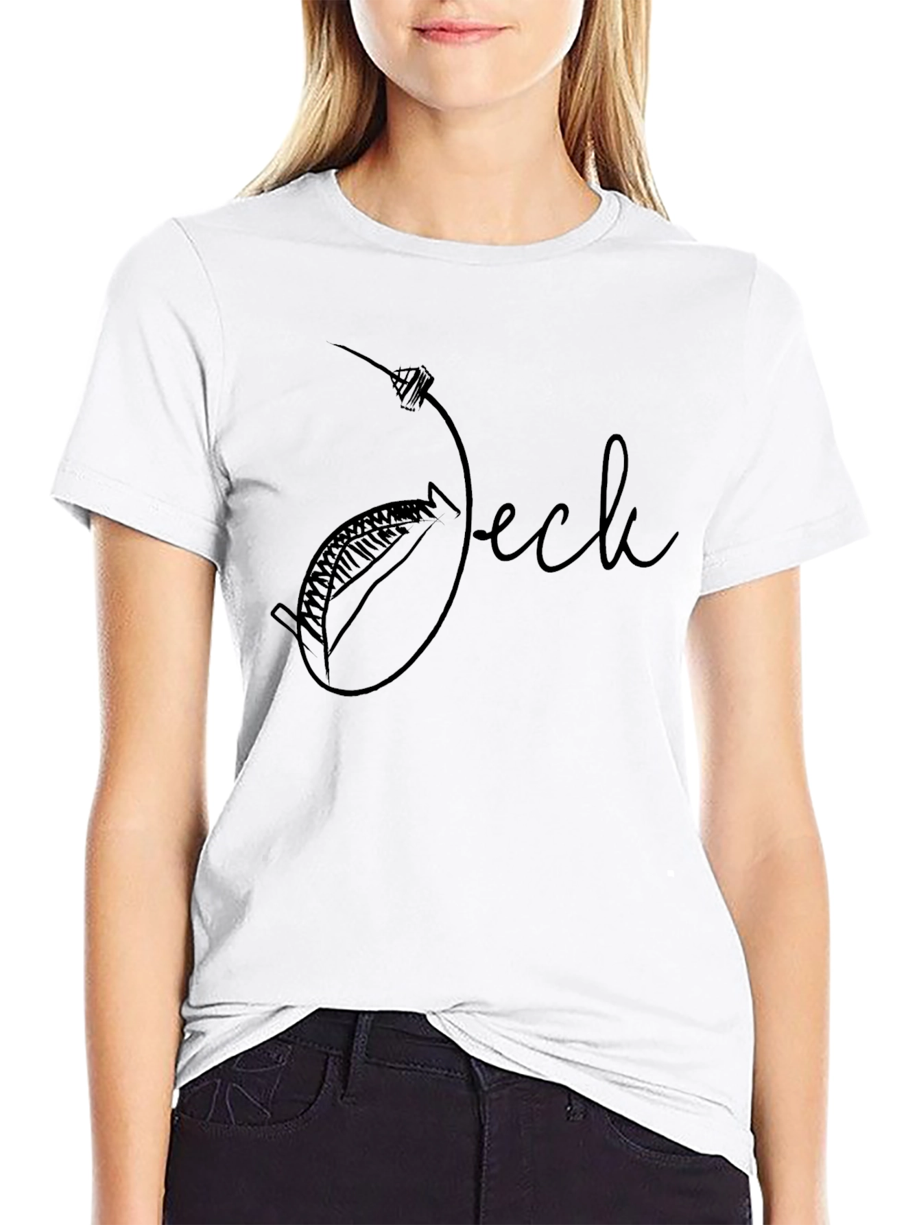 Whimsical Black Graphic Tee - Jock Design