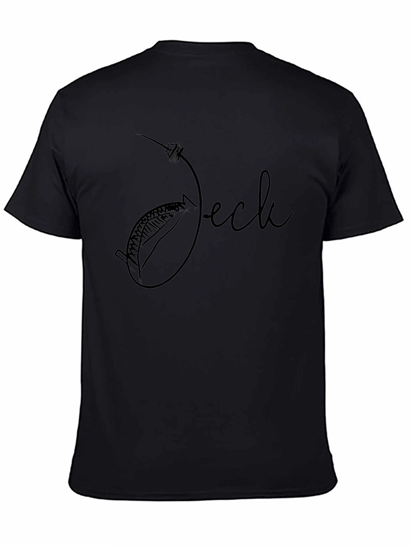 Whimsical Black Graphic Tee - Jock Design