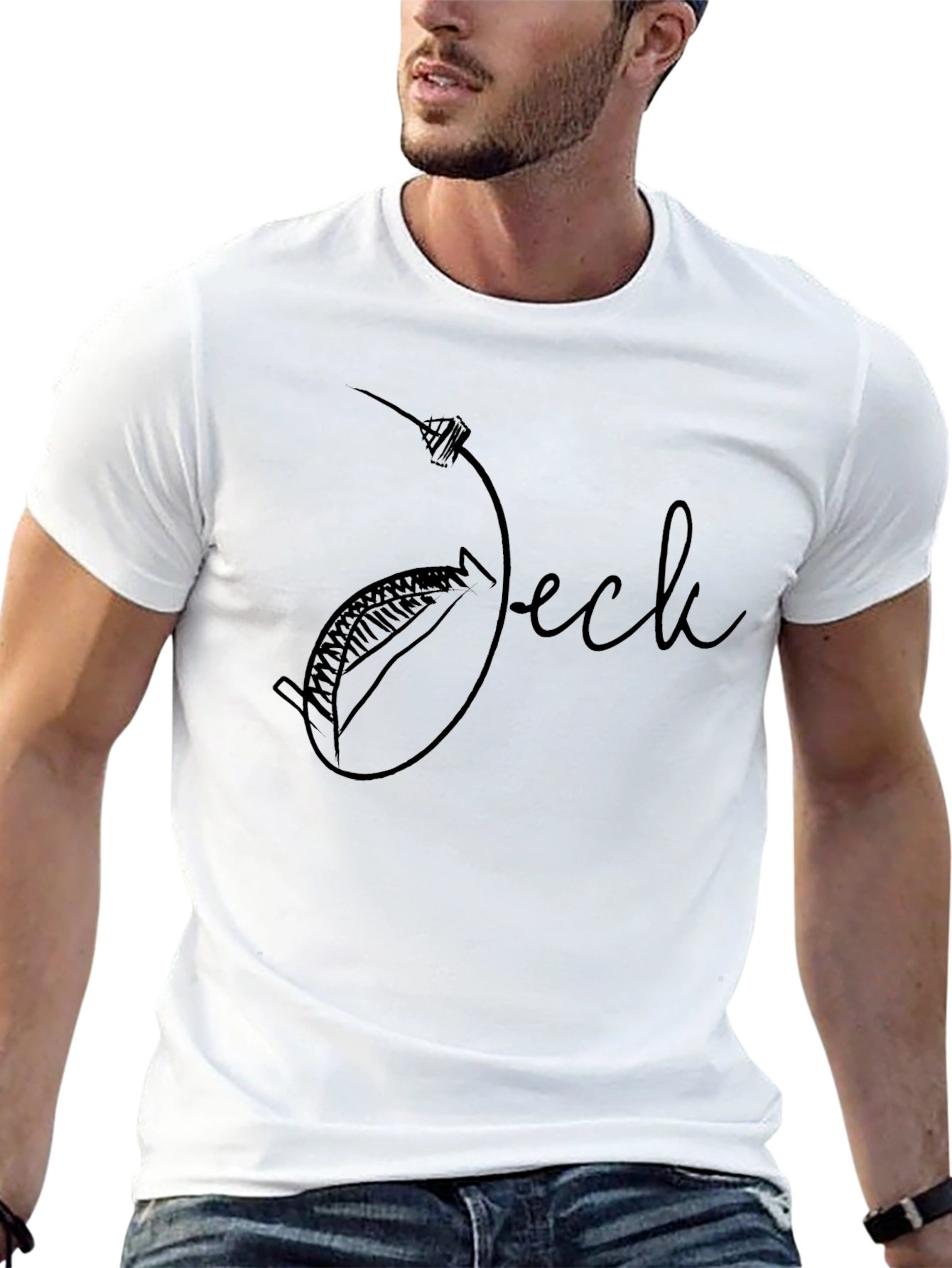 Whimsical Black Graphic Tee - Jock Design