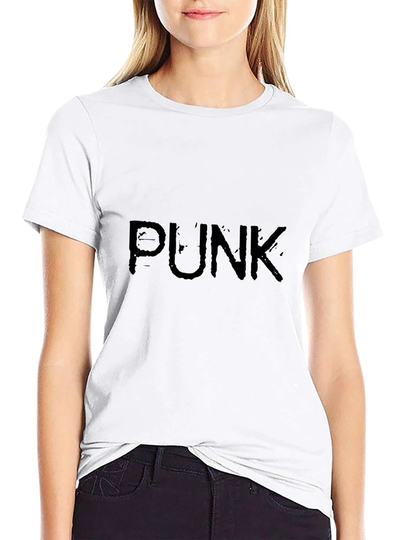 Distressed PUNK Graphic Black T-Shirt