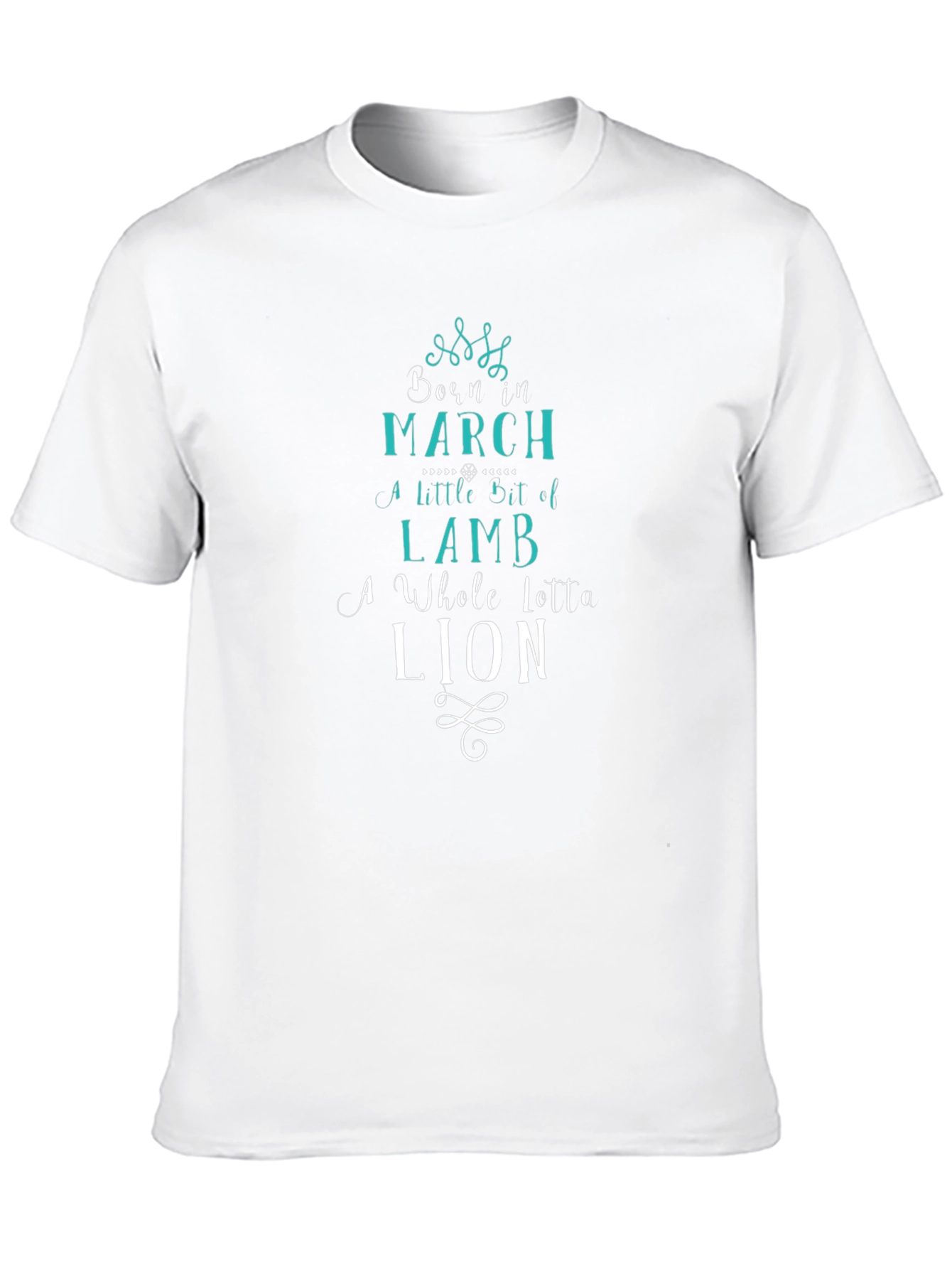 Born in March Zodiac T-Shirt - Lamb Lion