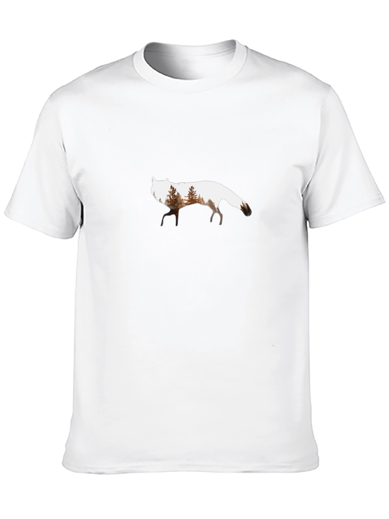 Nature Wolf Graphic Tee - Black Cotton Blend