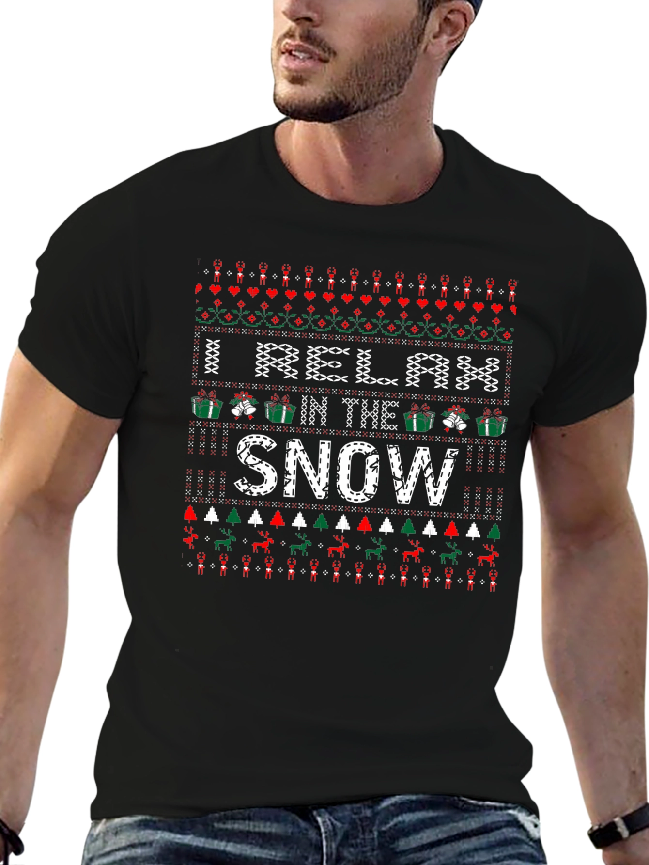 Relax in the Snow Ugly Christmas T-Shirt