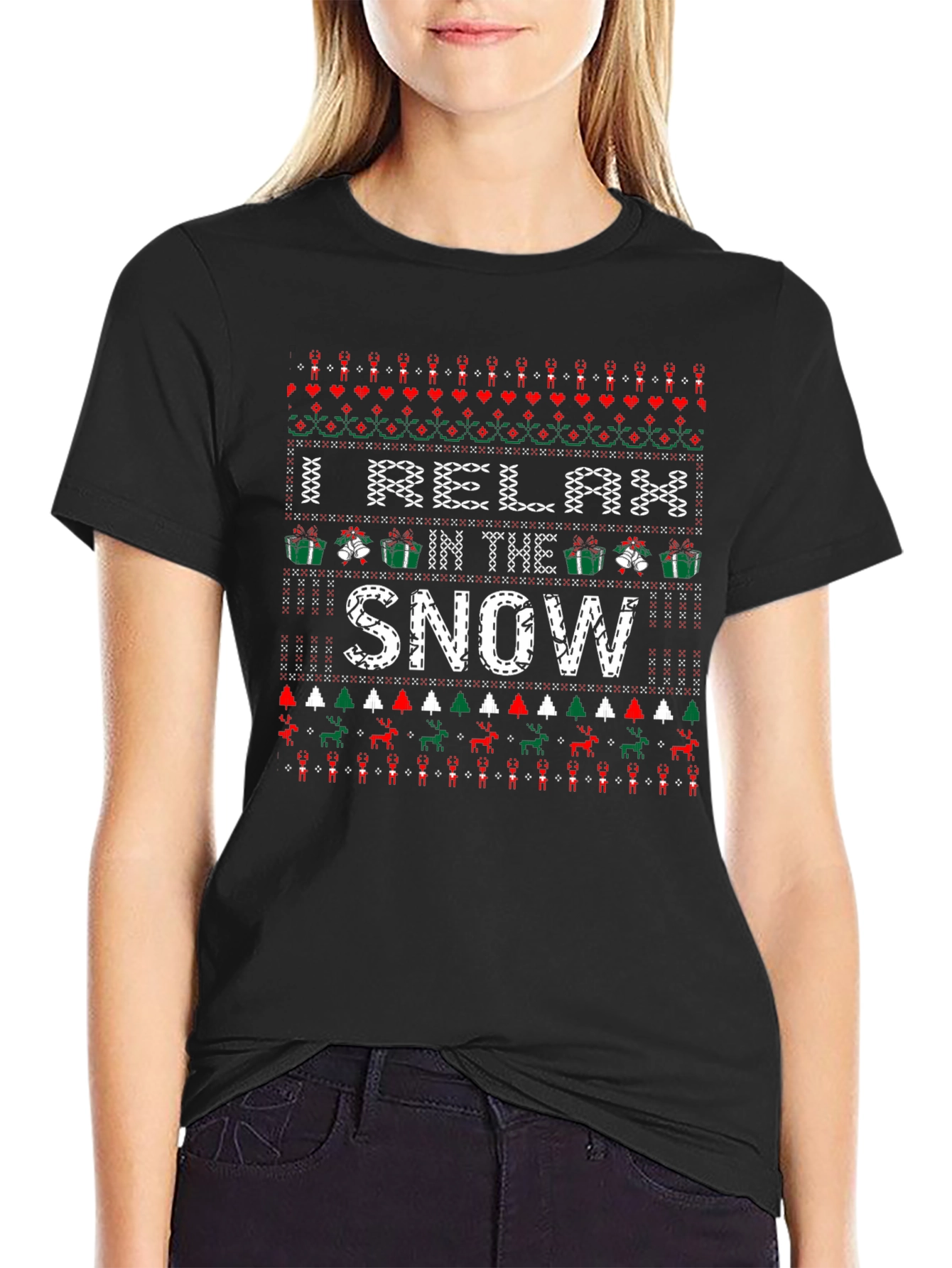 Relax in the Snow Ugly Christmas T-Shirt