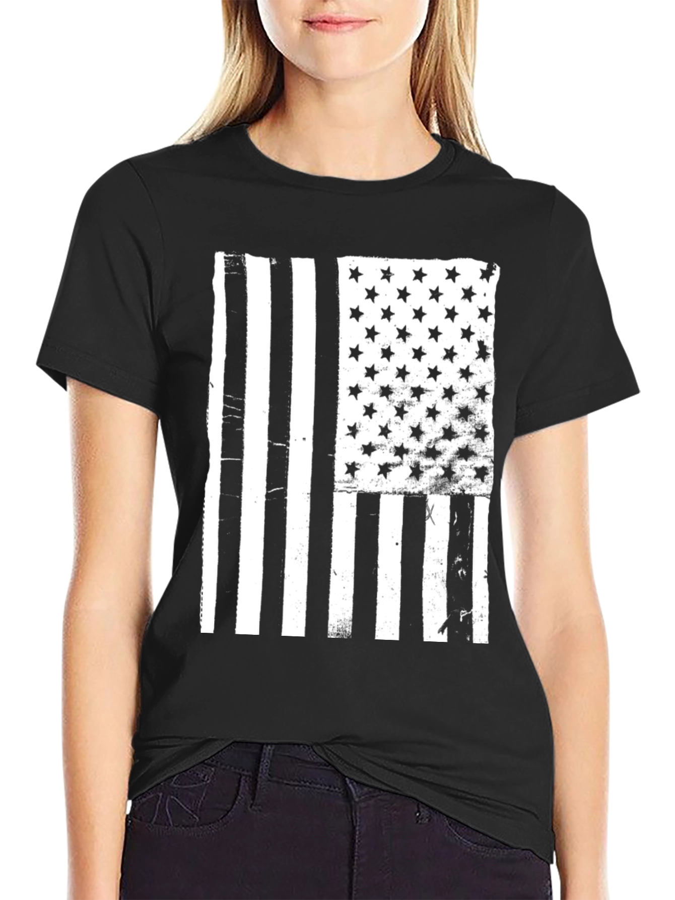 Distressed American Flag Graphic Tee