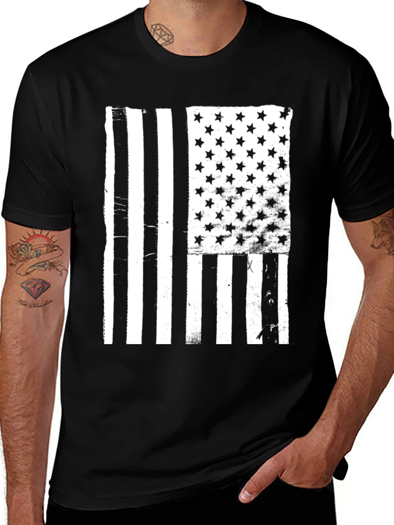 Distressed American Flag Graphic Tee