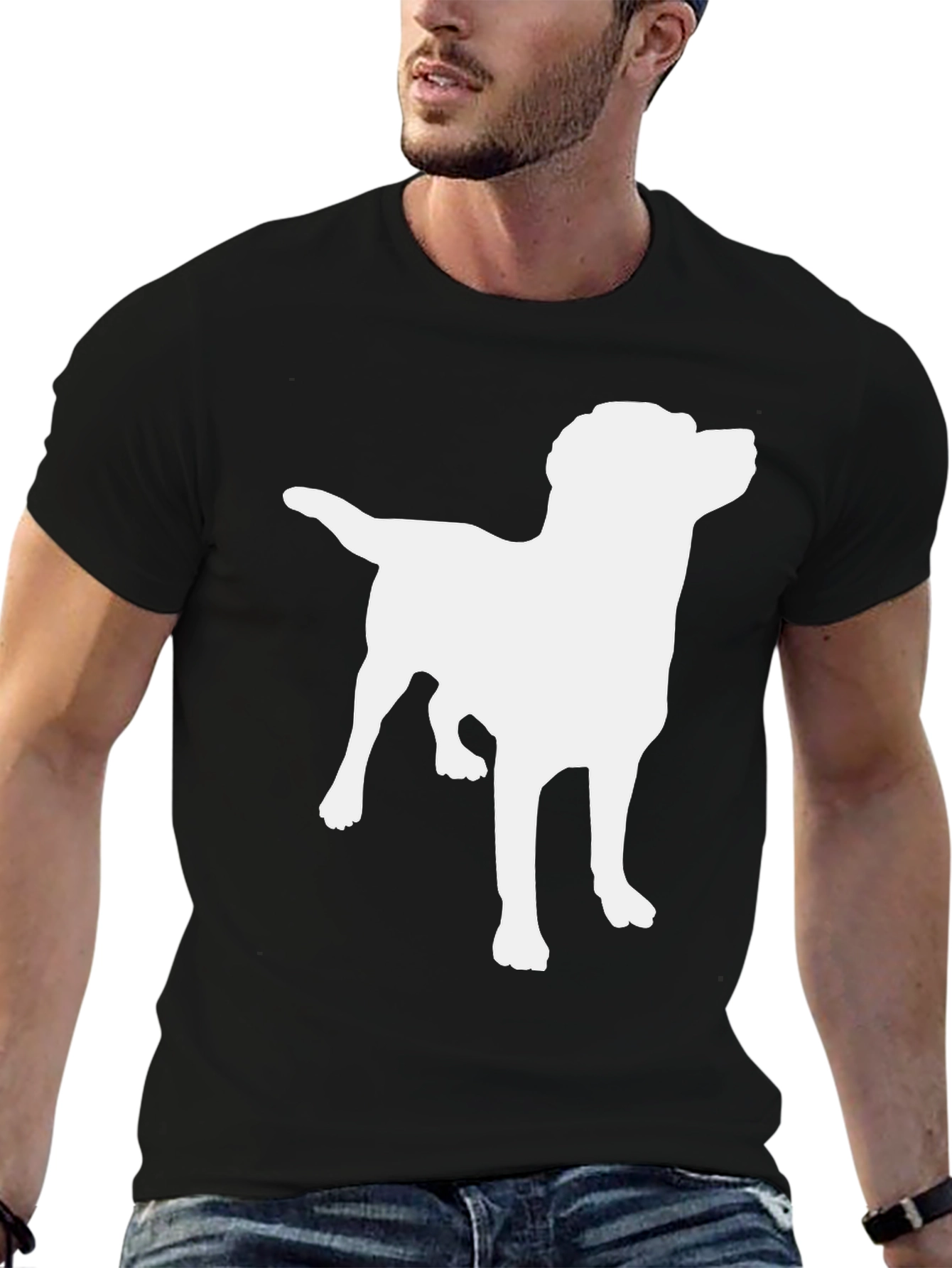 Dog Silhouette T-Shirt - Classic Black Tee
