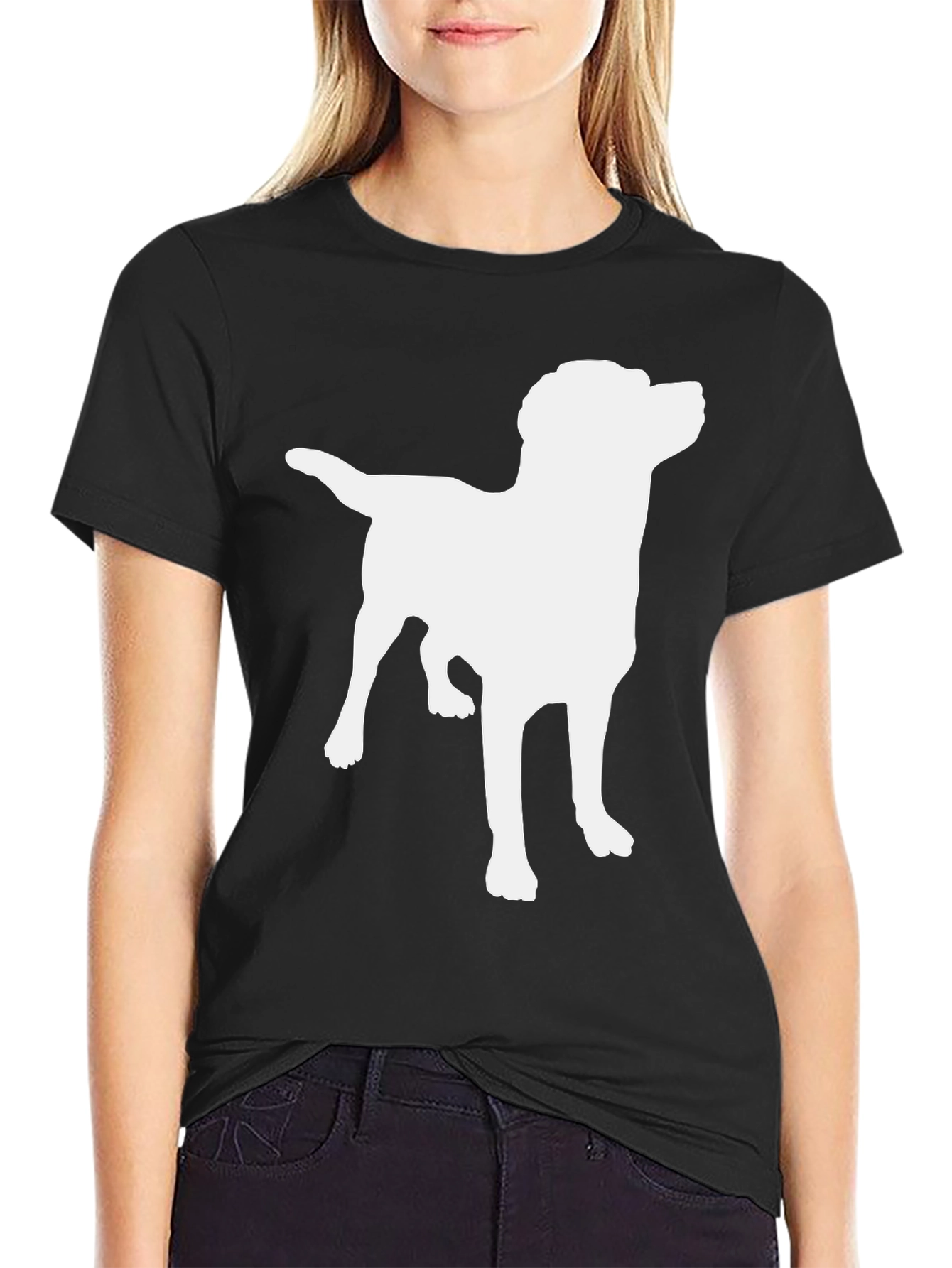 Dog Silhouette T-Shirt - Classic Black Tee