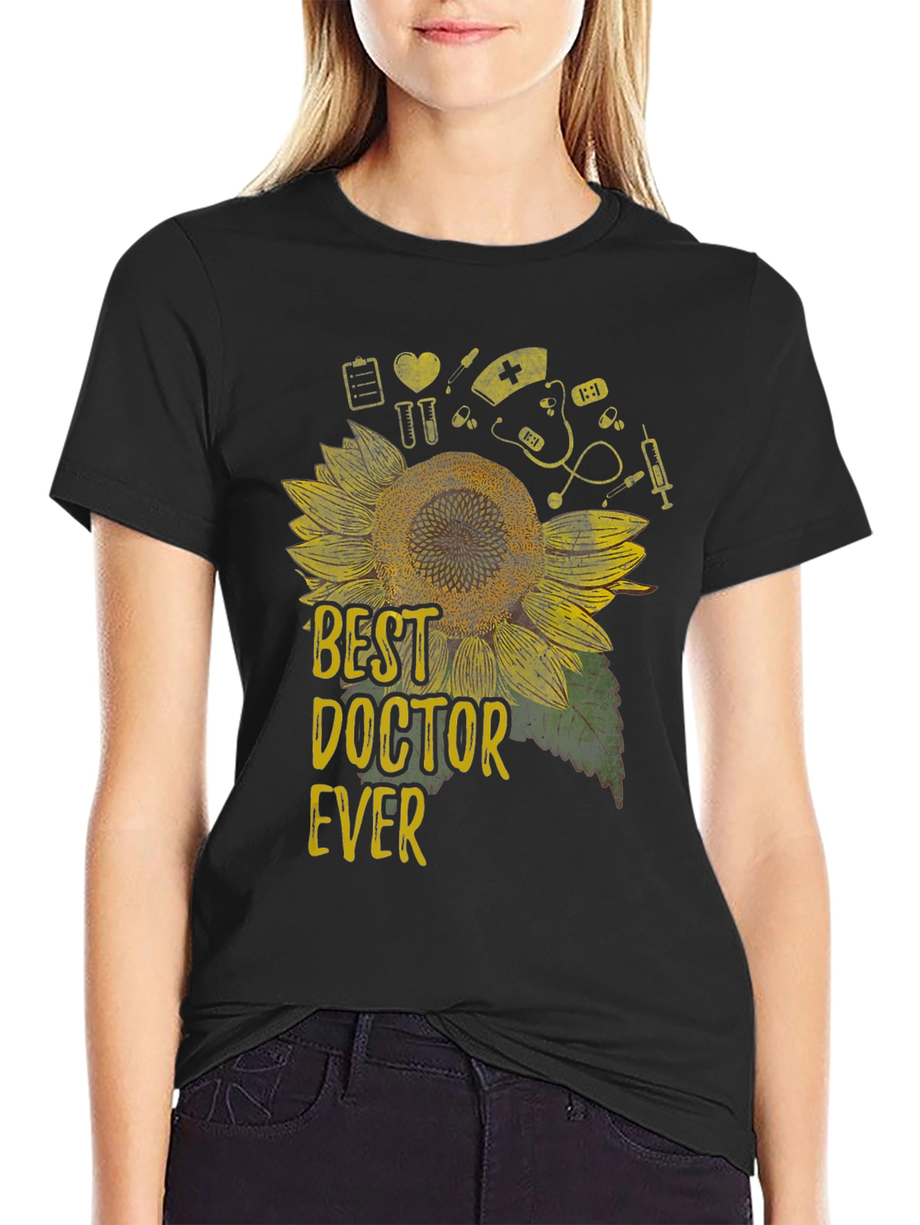 Best Doctor Ever Sunflower Graphic Tee