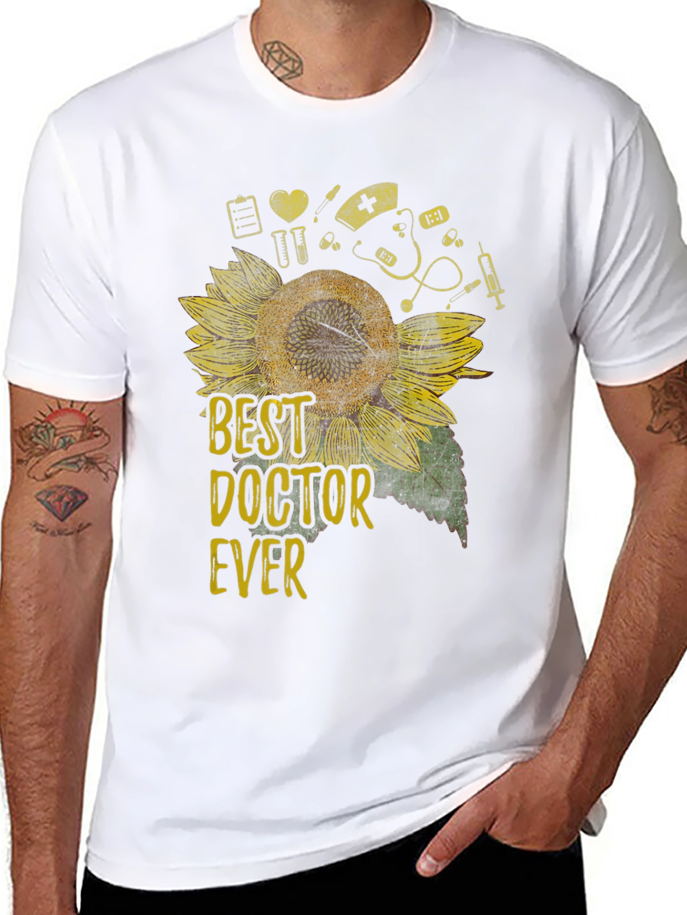 Best Doctor Ever Sunflower Graphic Tee