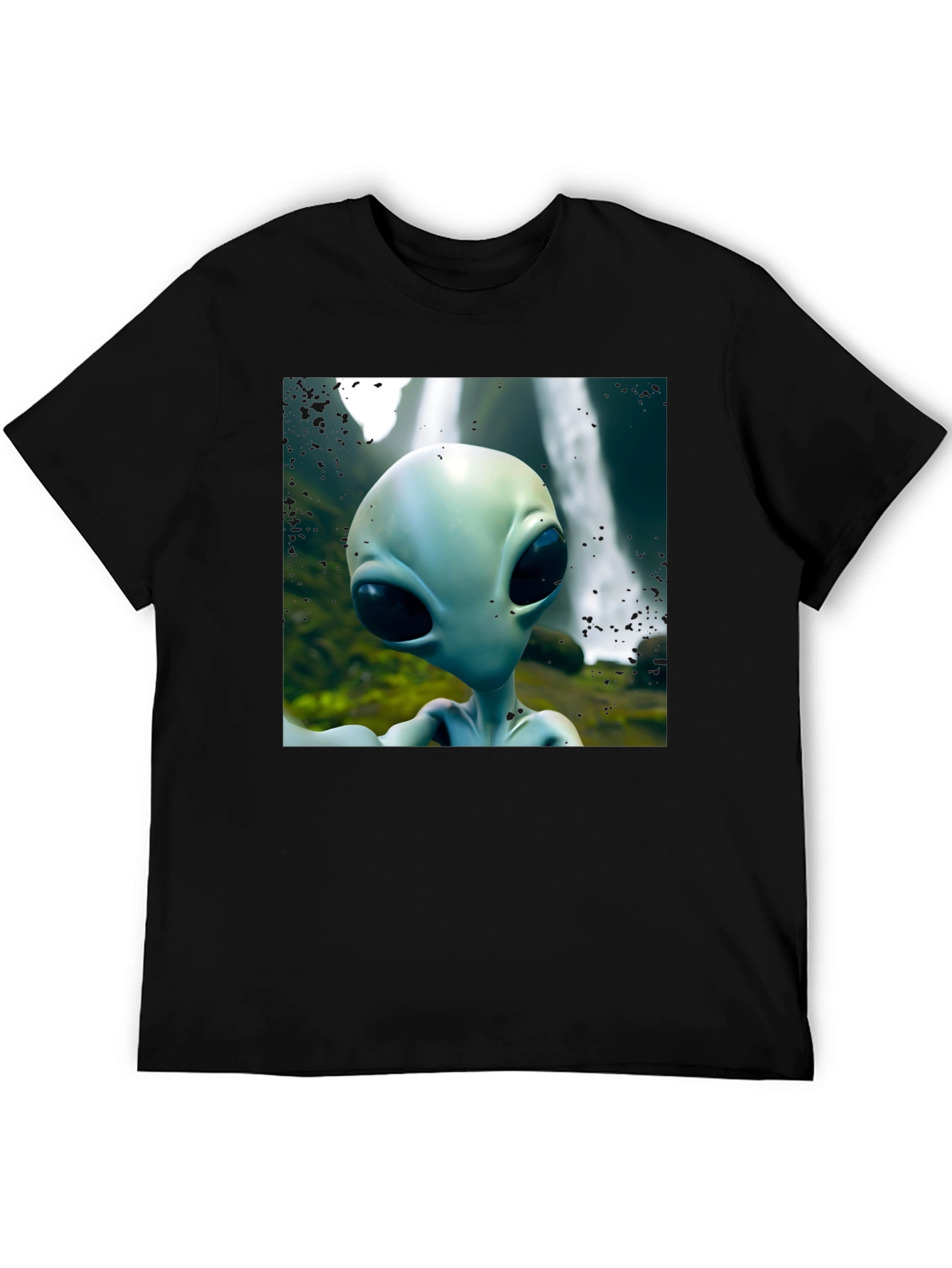 Alien Head Graphic Black T-Shirt