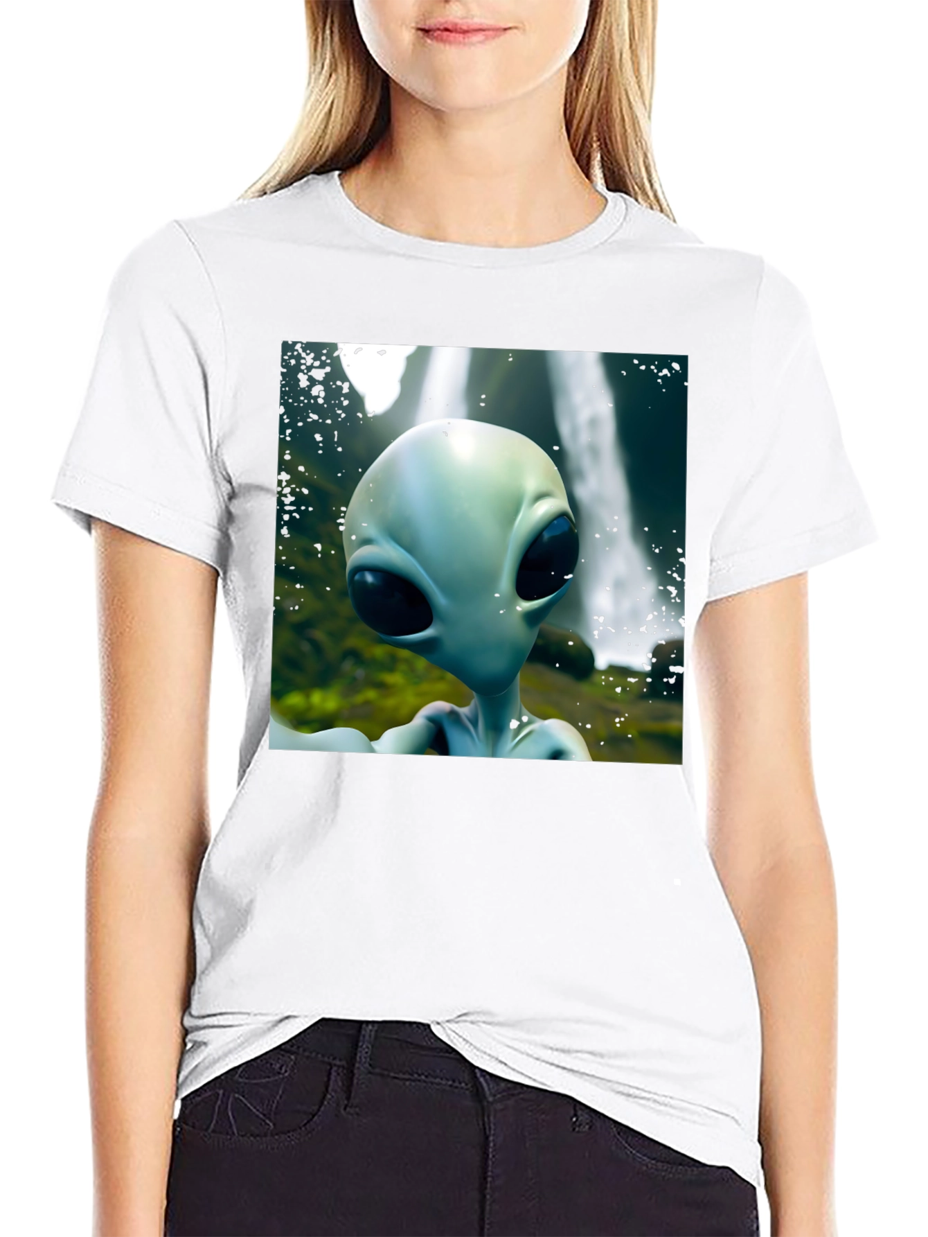 Alien Head Graphic Black T-Shirt