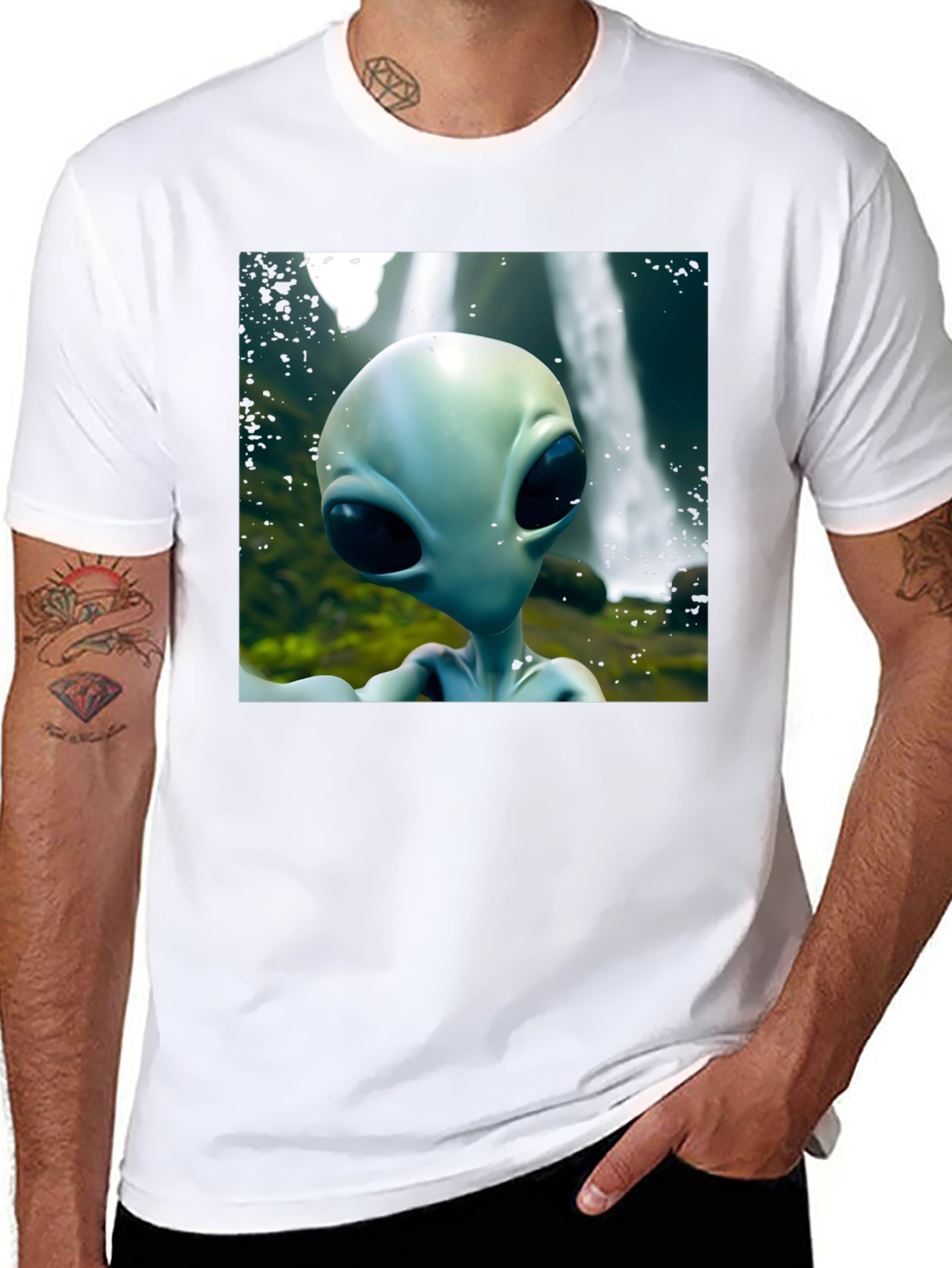 Alien Head Graphic Black T-Shirt