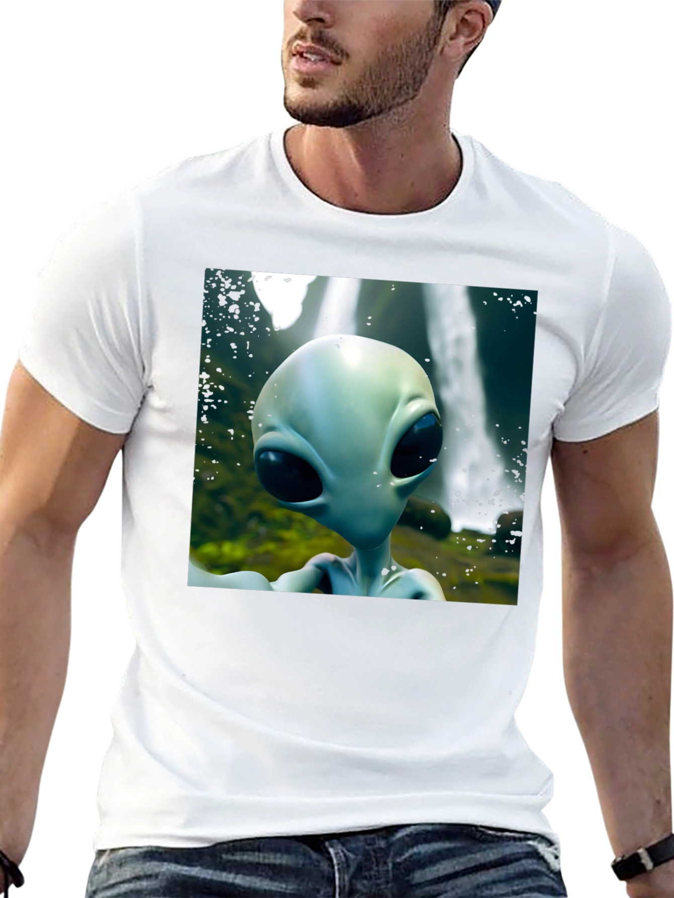 Alien Head Graphic Black T-Shirt