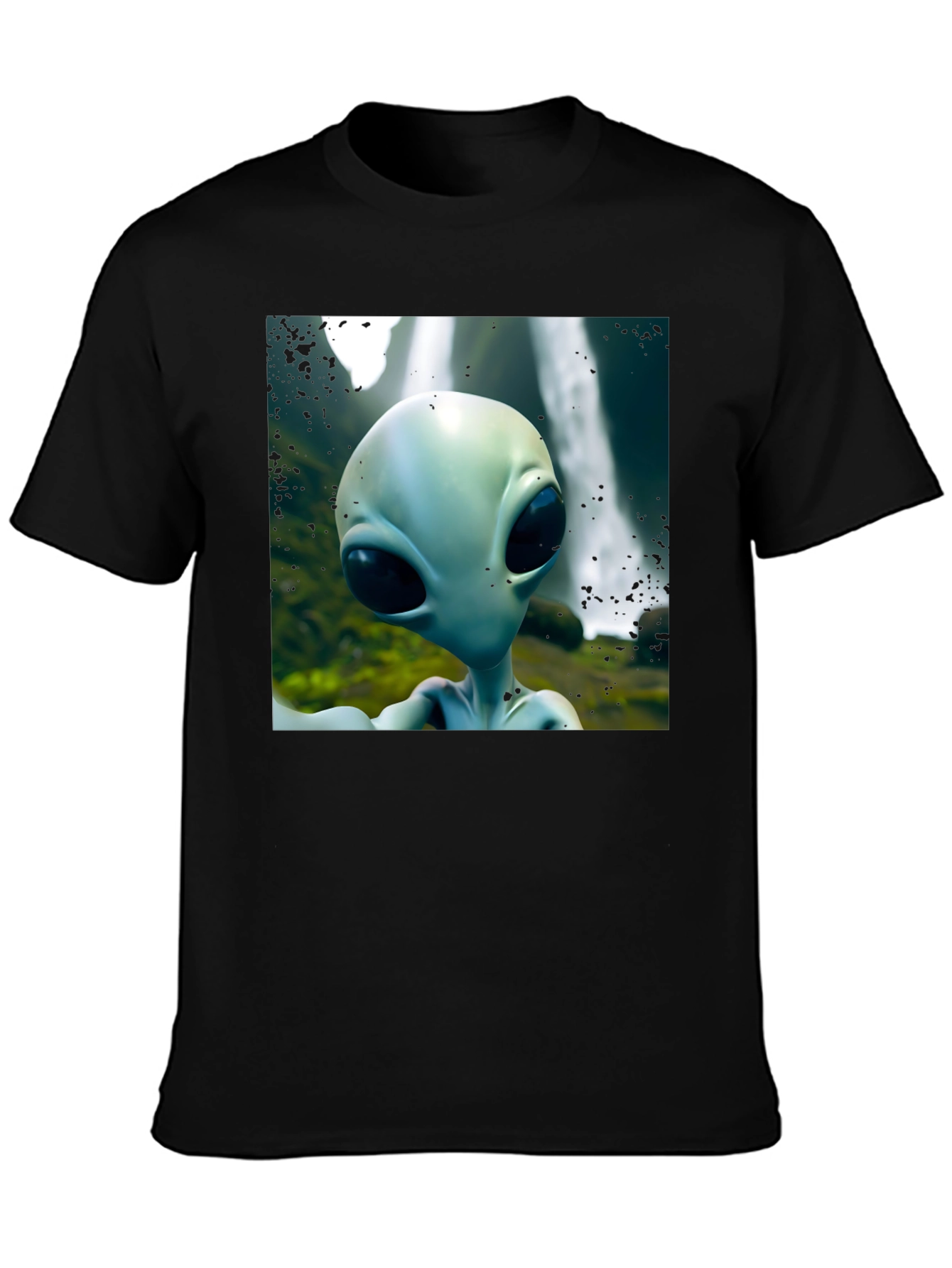Alien Head Graphic Black T-Shirt