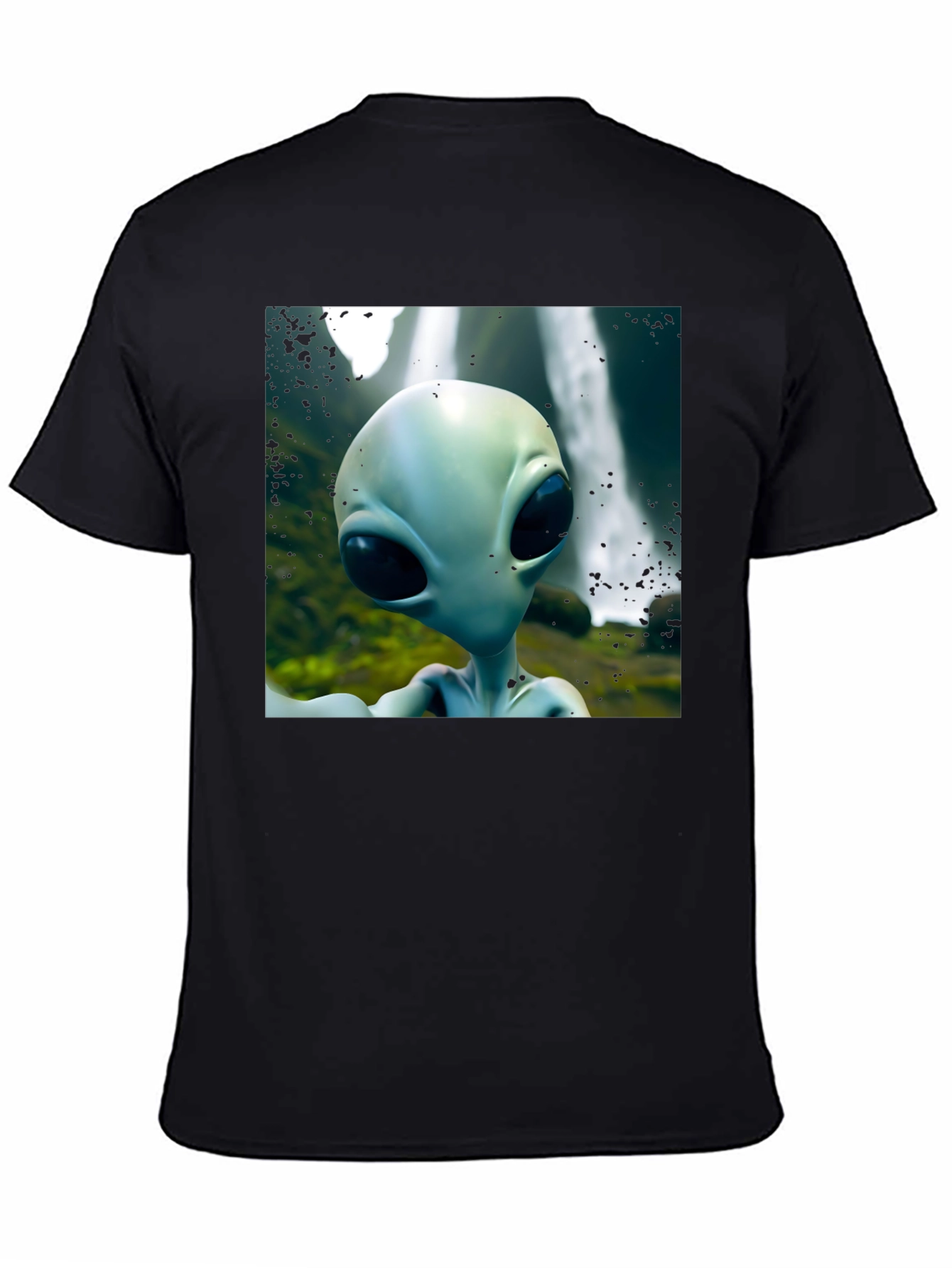 Alien Head Graphic Black T-Shirt
