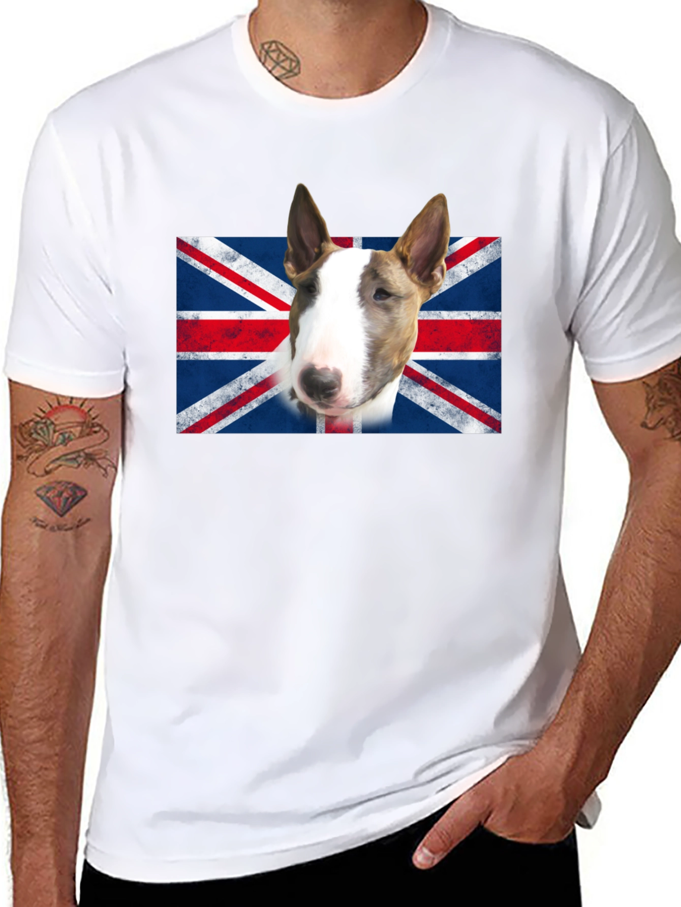 Union Jack Bull Terrier Graphic Tee