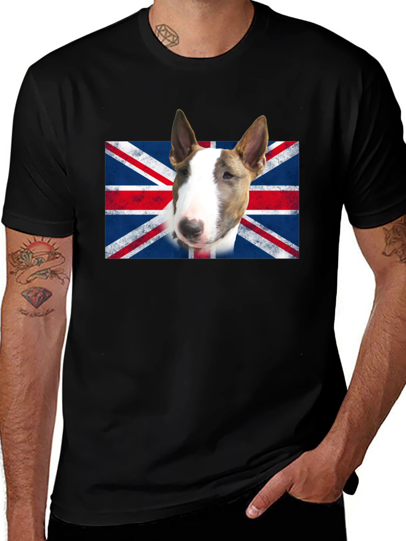 Union Jack Bull Terrier Graphic Tee