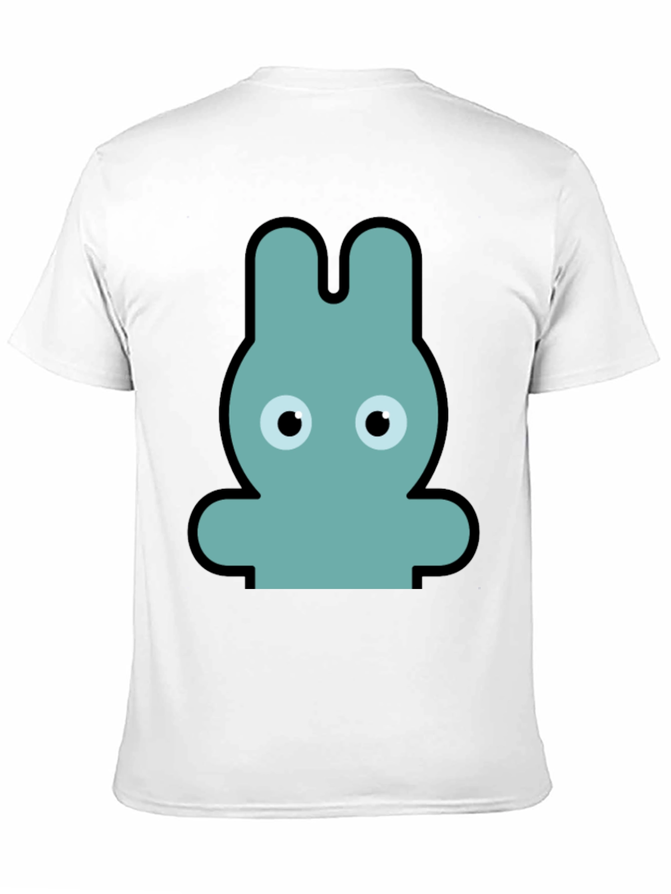 Cartoon Rabbit Graphic Print Black T-Shirt