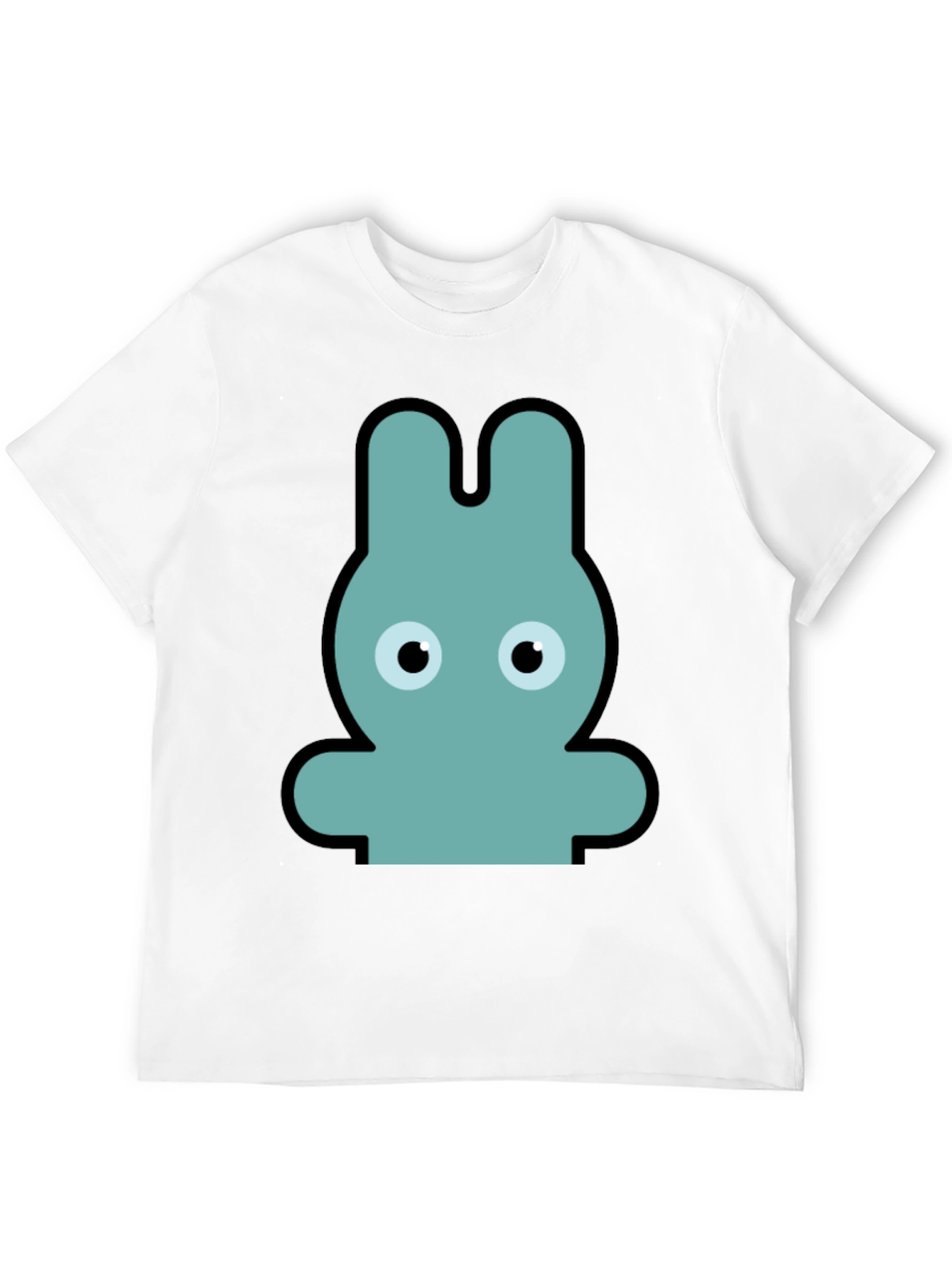 Cartoon Rabbit Graphic Print Black T-Shirt