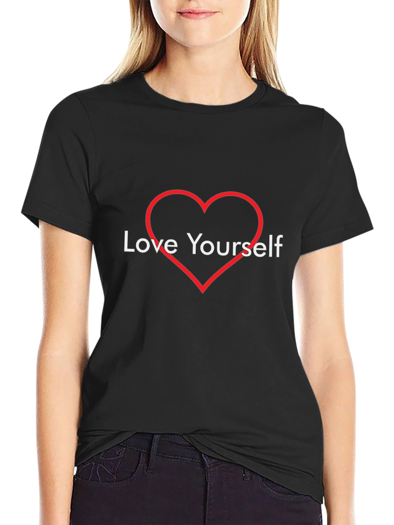Love Yourself Heart Tee - Stylish Comfort