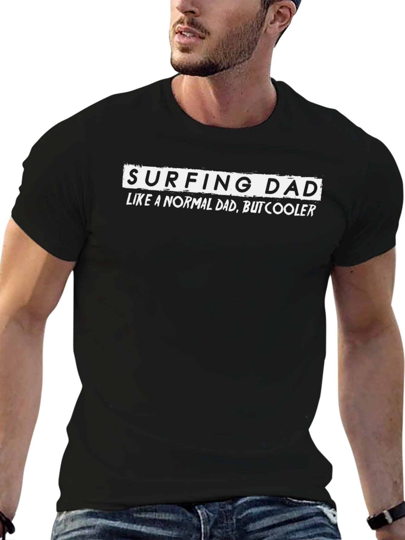 Surfing Dad Graphic Tee - Cool Dad Shirt