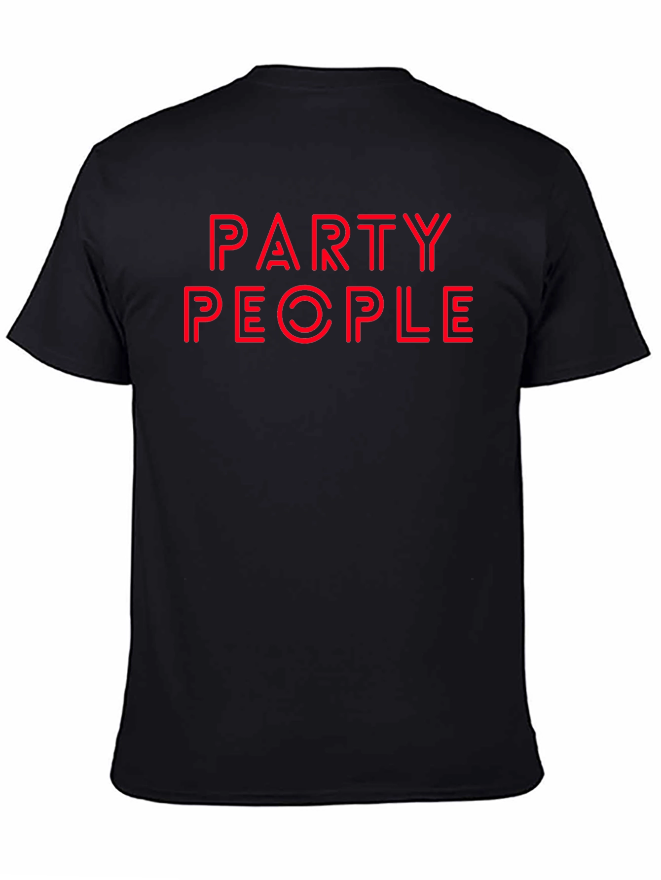 Party People Graphic Tee - Bold Red on Black